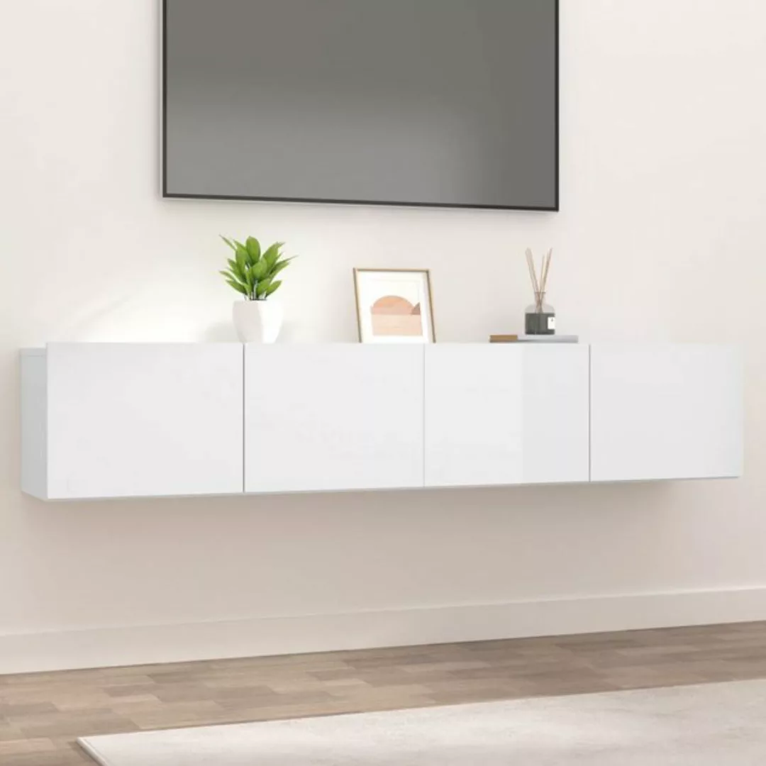 vidaXL TV-Schrank TV-Schränke 2 Stk Hochglanz-Weiß 80x30x30 cm Spanplatte W günstig online kaufen