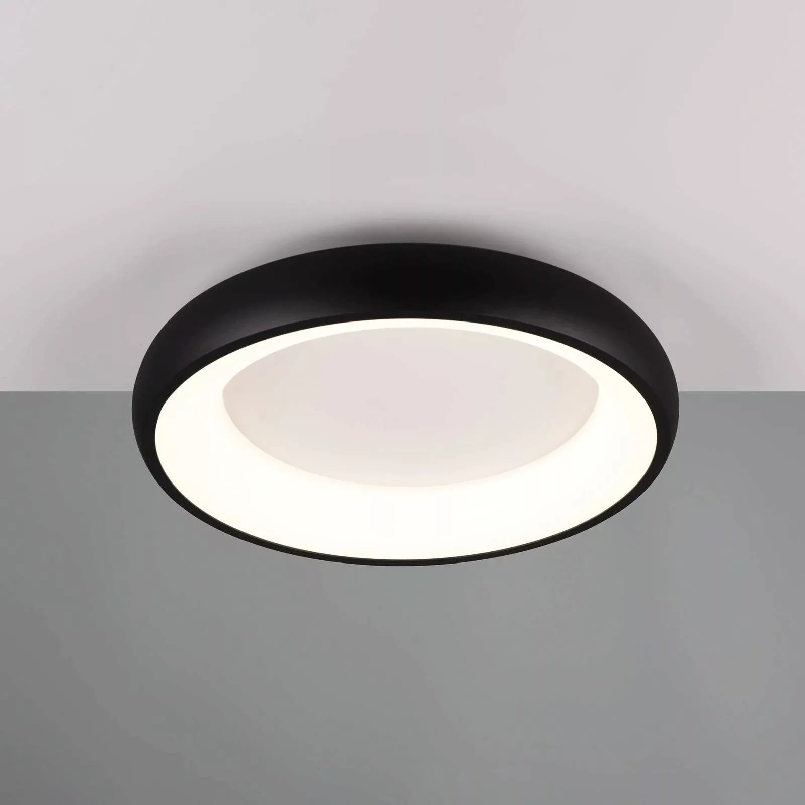 LED-Deckenlampe Cardona, Ø 46,5 cm, schwarz matt, Metall CCT günstig online kaufen