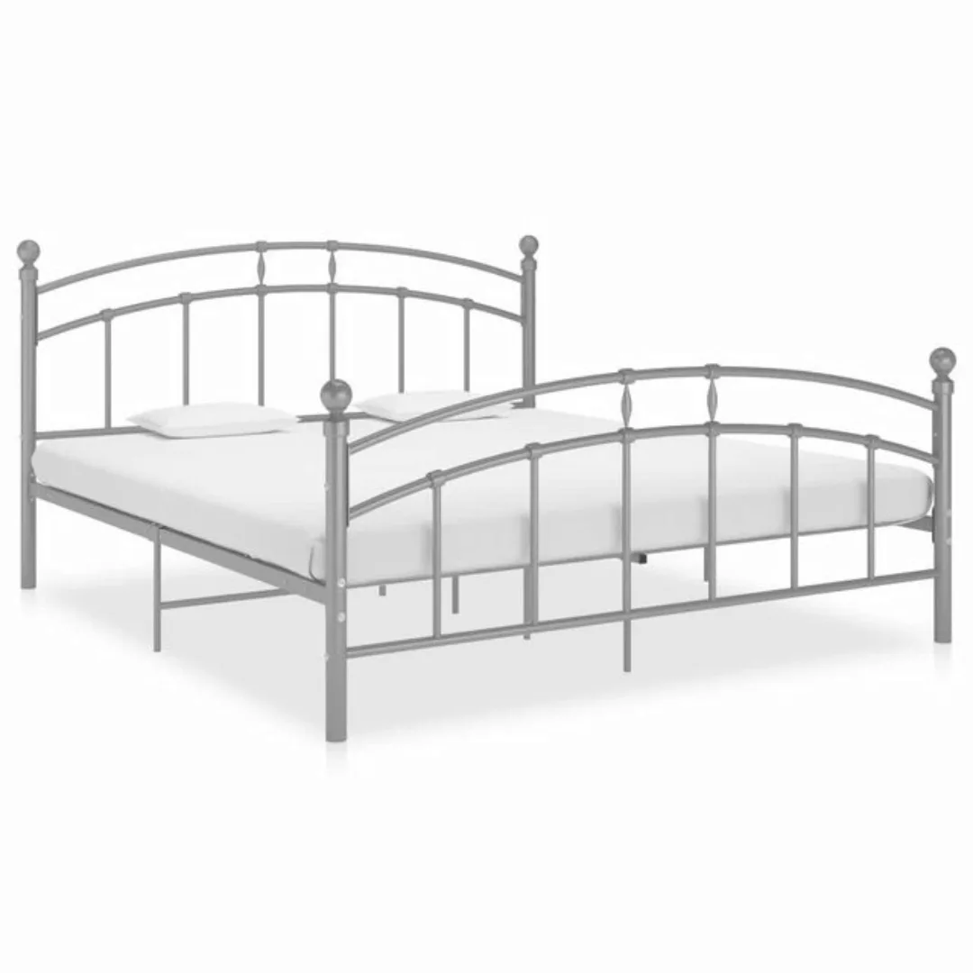 furnicato Bett Bettgestell Grau Metall 200x200 cm günstig online kaufen