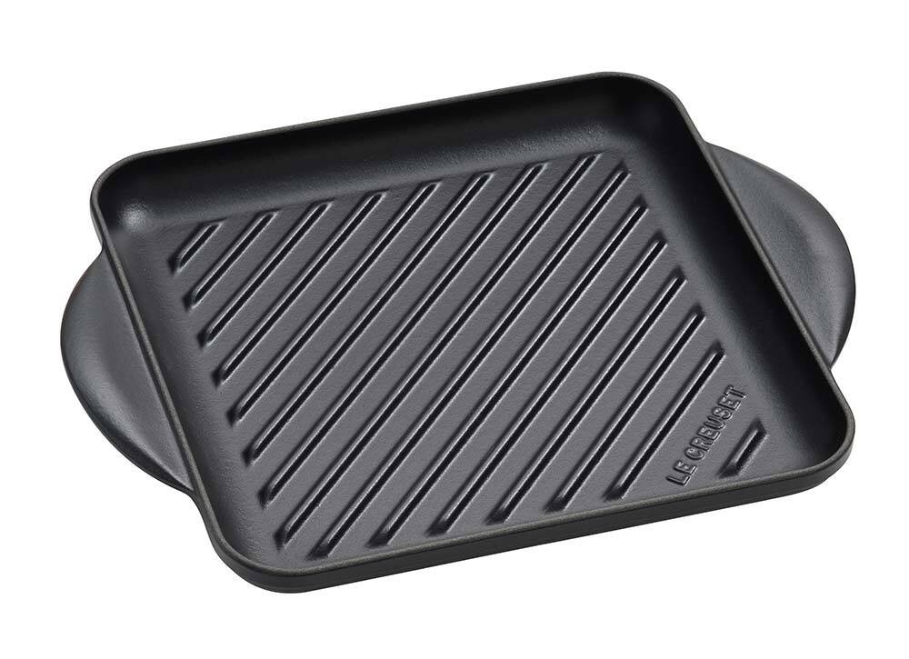 Le Creuset Grillplatte quadratisch Gusseisen Schwarz 24cm günstig online kaufen