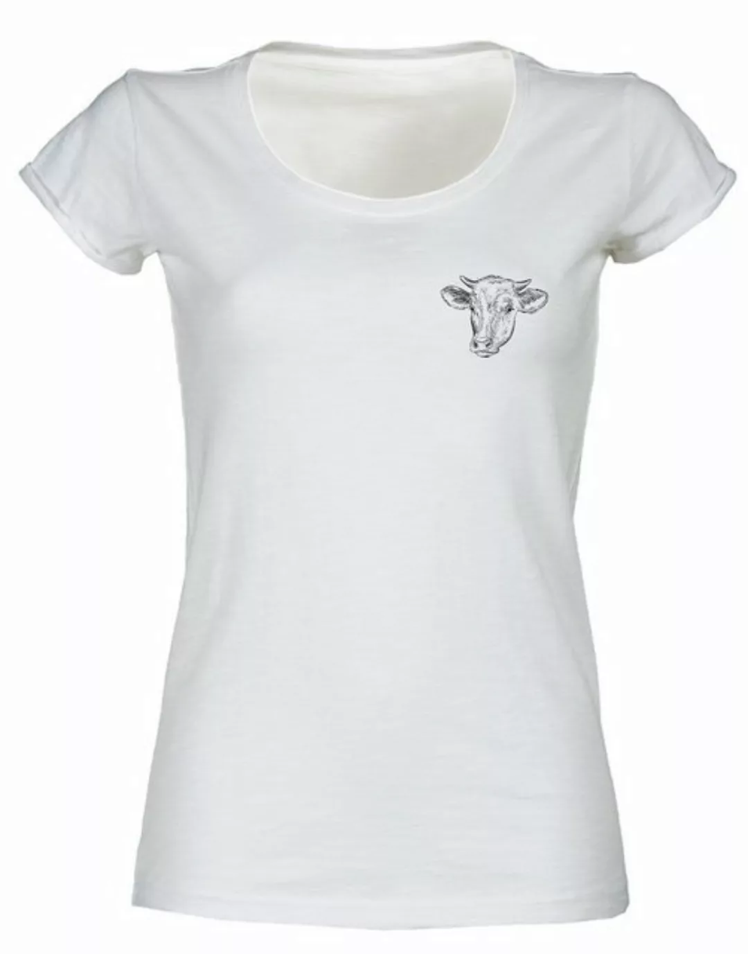 Baddery Print-Shirt Damen T-Shirt - Almstolz - Kuh Shirt Frauen Bäuerin Cow günstig online kaufen