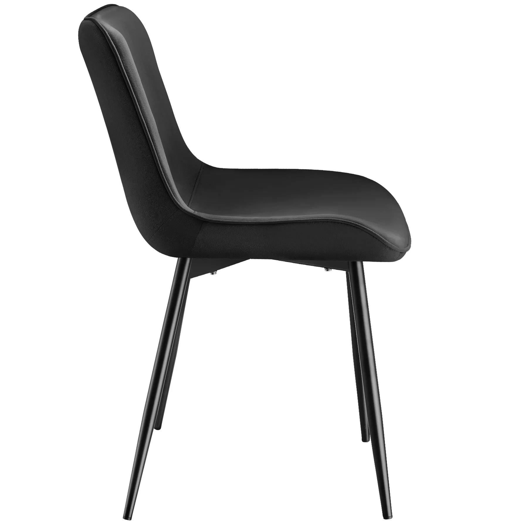 4er Set Stuhl Monroe Samtoptik - schwarz günstig online kaufen