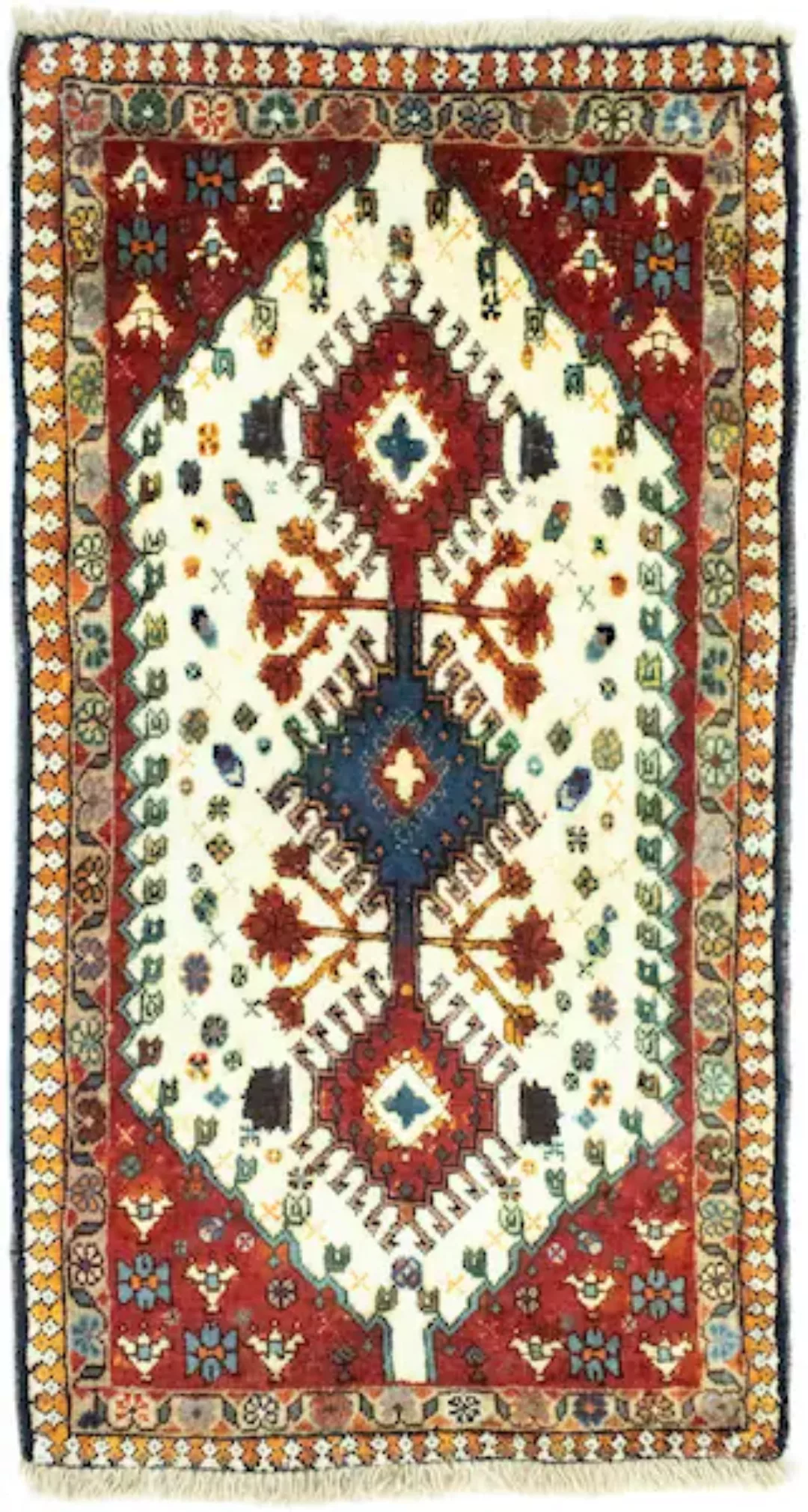 morgenland Wollteppich »Yalameh Teppich handgeknüpft beige«, rechteckig, ha günstig online kaufen