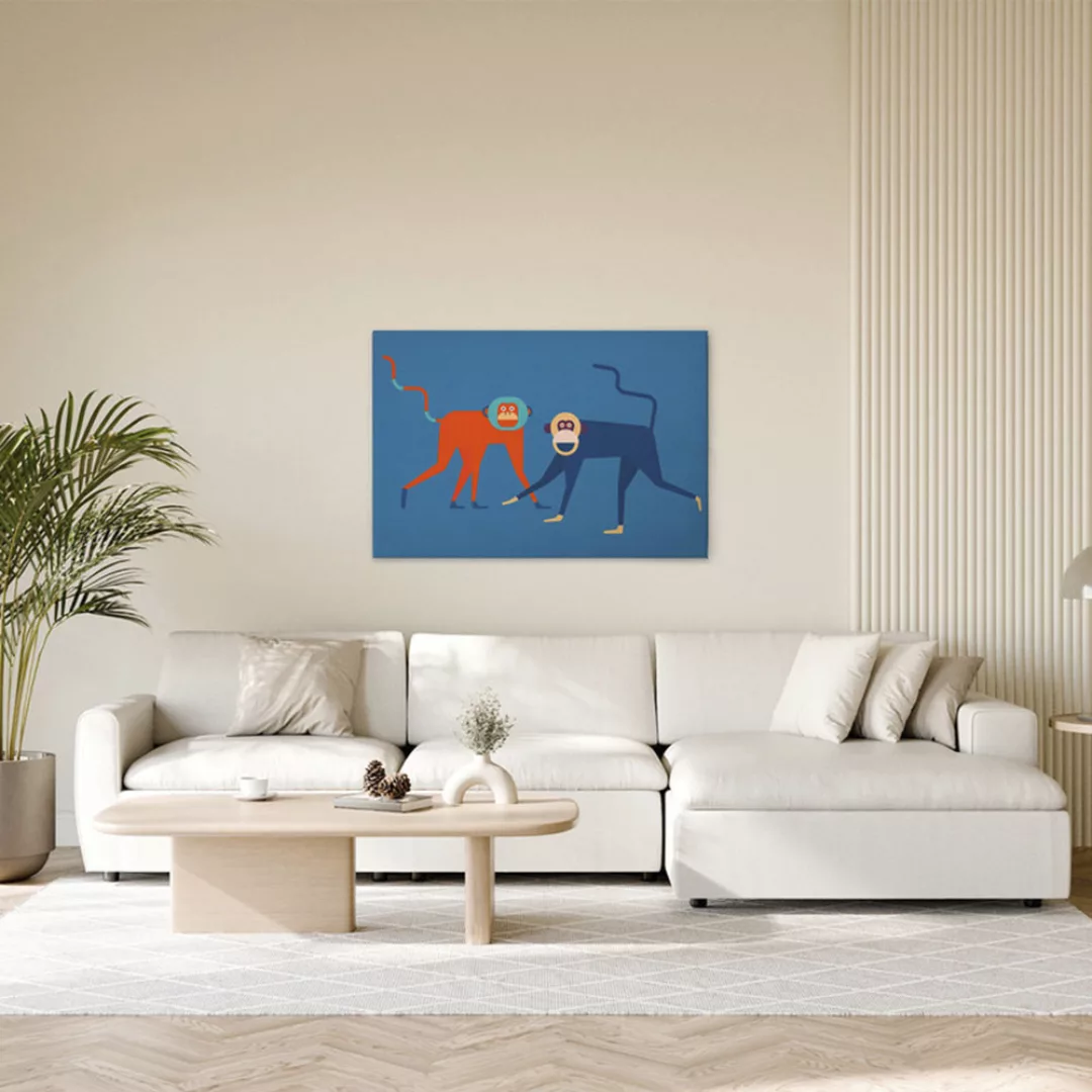 A.S. Création Leinwandbild "Monkey Business 2 - Wandbild Blau Orange Keilra günstig online kaufen