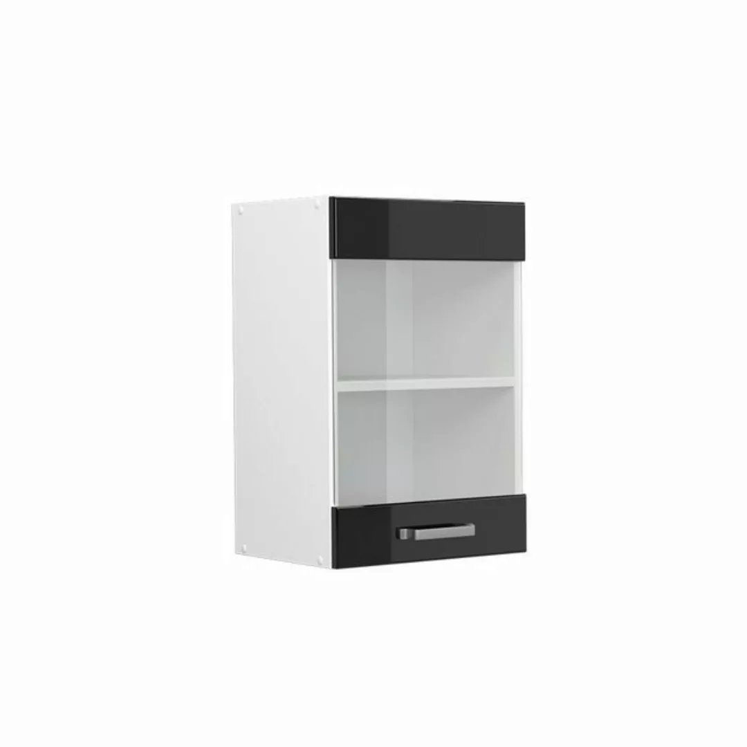 Vicco Glashängeschrank R-Line, Schwarz Hochglanz/Weiß, 40 cm günstig online kaufen