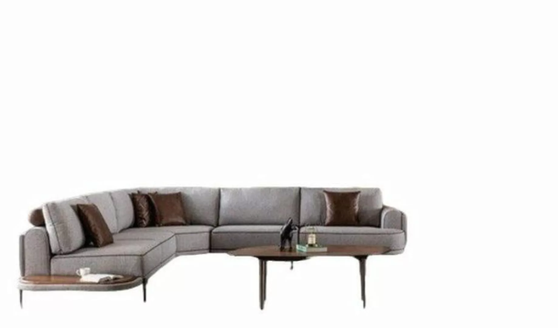 JVmoebel Ecksofa Ecksofa Stoffsofa L-Form Sofa Stoff Sofas Grau Modern Tisc günstig online kaufen