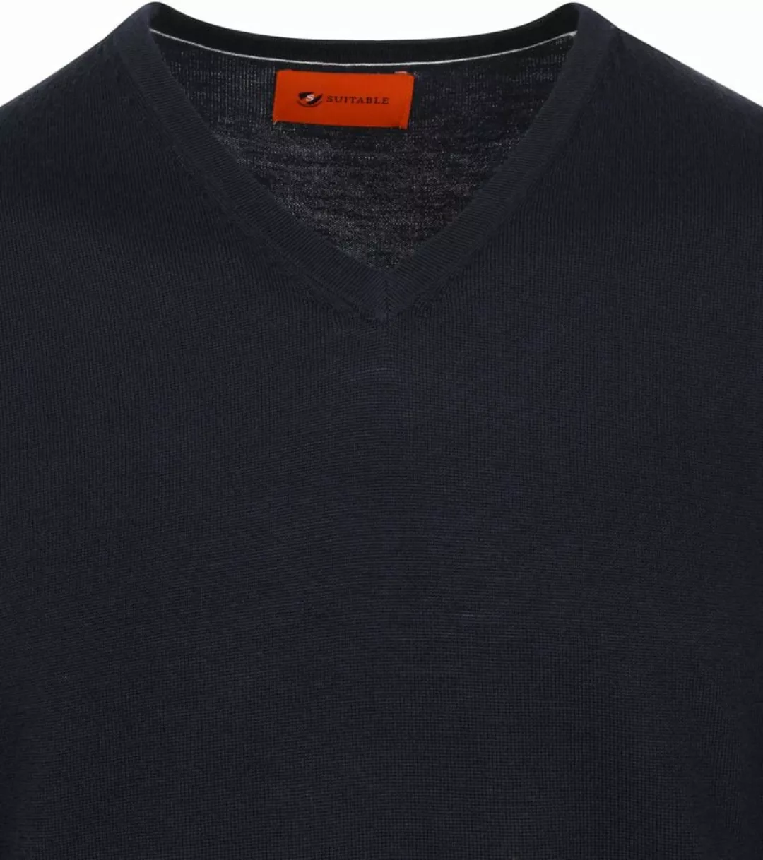 Suitable Pullover V-Neck Merino Navy - Größe M günstig online kaufen