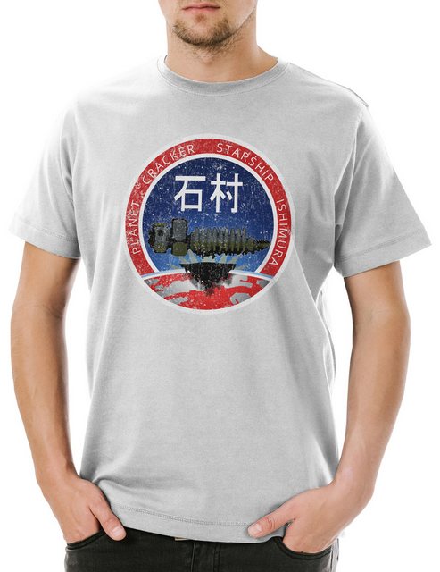 Urban Backwoods Print-Shirt Vintage Planet Cracker Starship Ishimura Herren günstig online kaufen