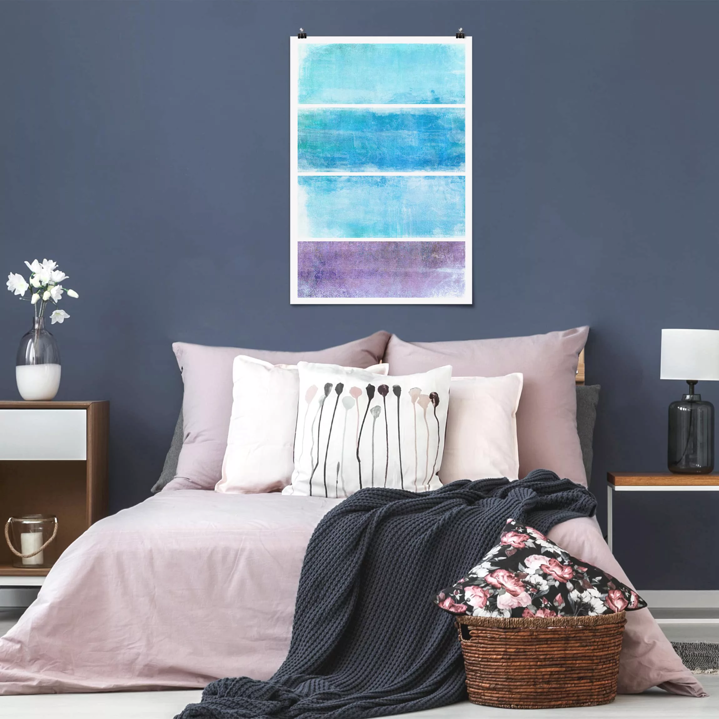 Poster Muster & Texturen - Hochformat Colour Harmony Blue günstig online kaufen