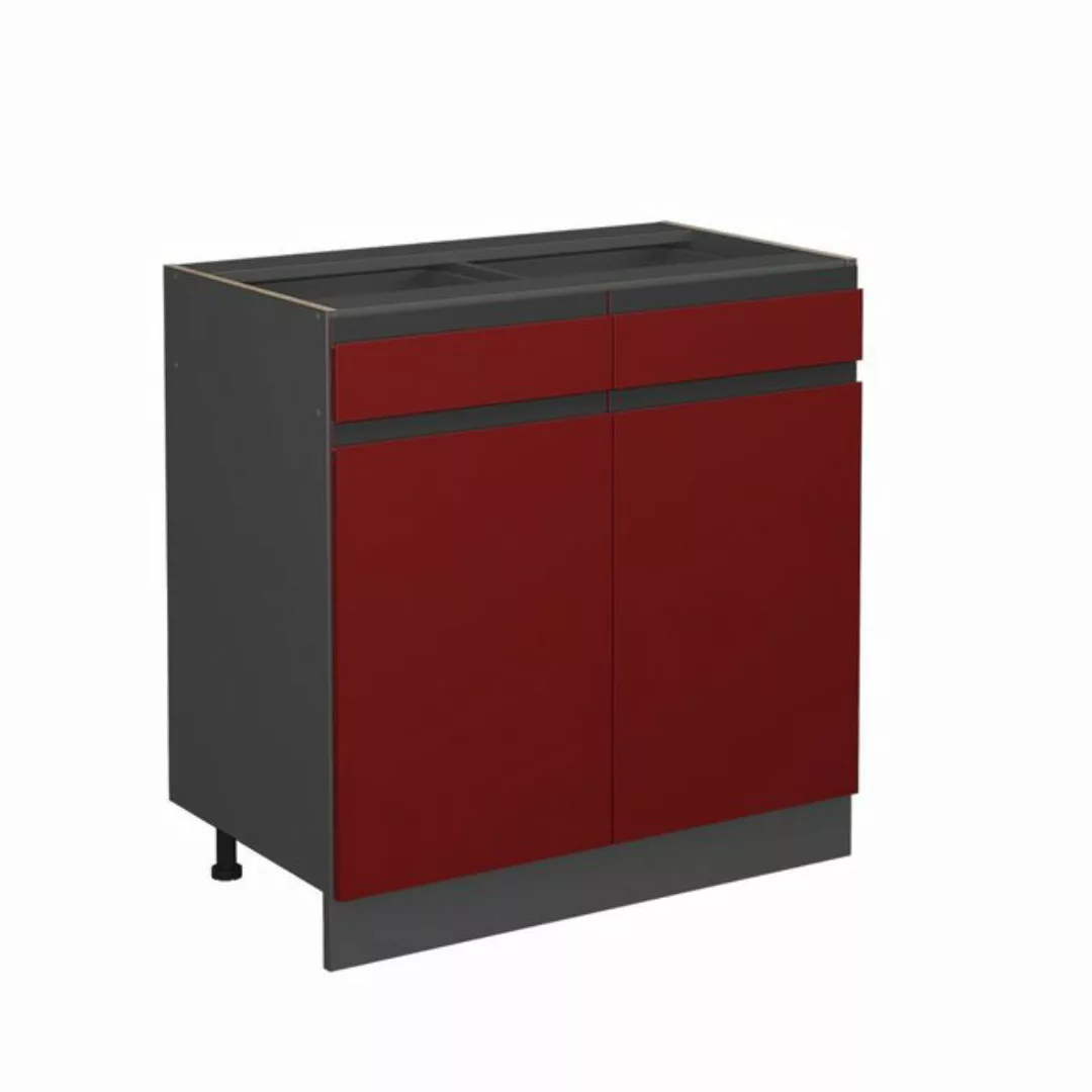 Vicco Unterschrank R-Line, Rot/Anthrazit, 80 cm J-Shape, ohne Arbeitsplatte günstig online kaufen