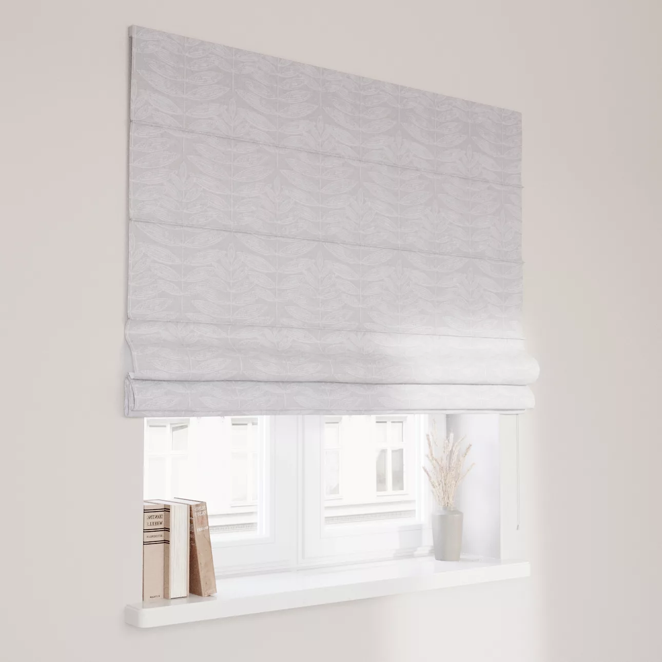 Dekoria Raffrollo Capri, weiß-grau, 110 x 150 cm günstig online kaufen