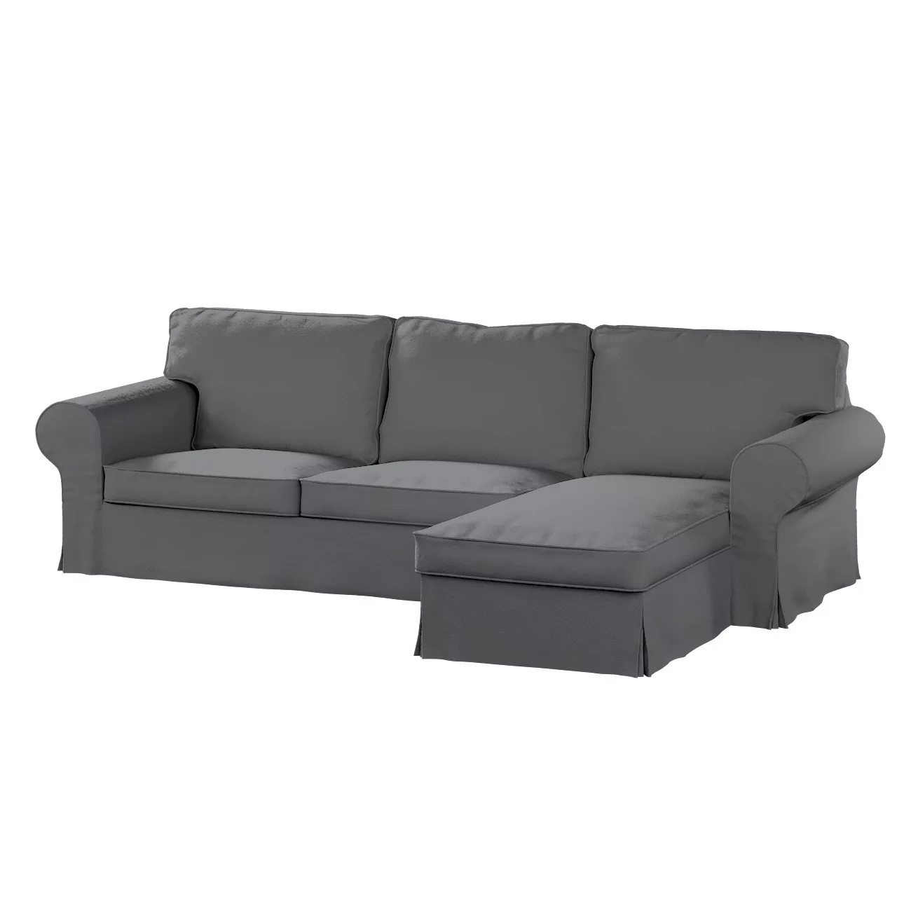 Bezug für Ektorp 2-Sitzer Sofa mit Recamiere, grau, Ektorp 2-Sitzer Sofabez günstig online kaufen