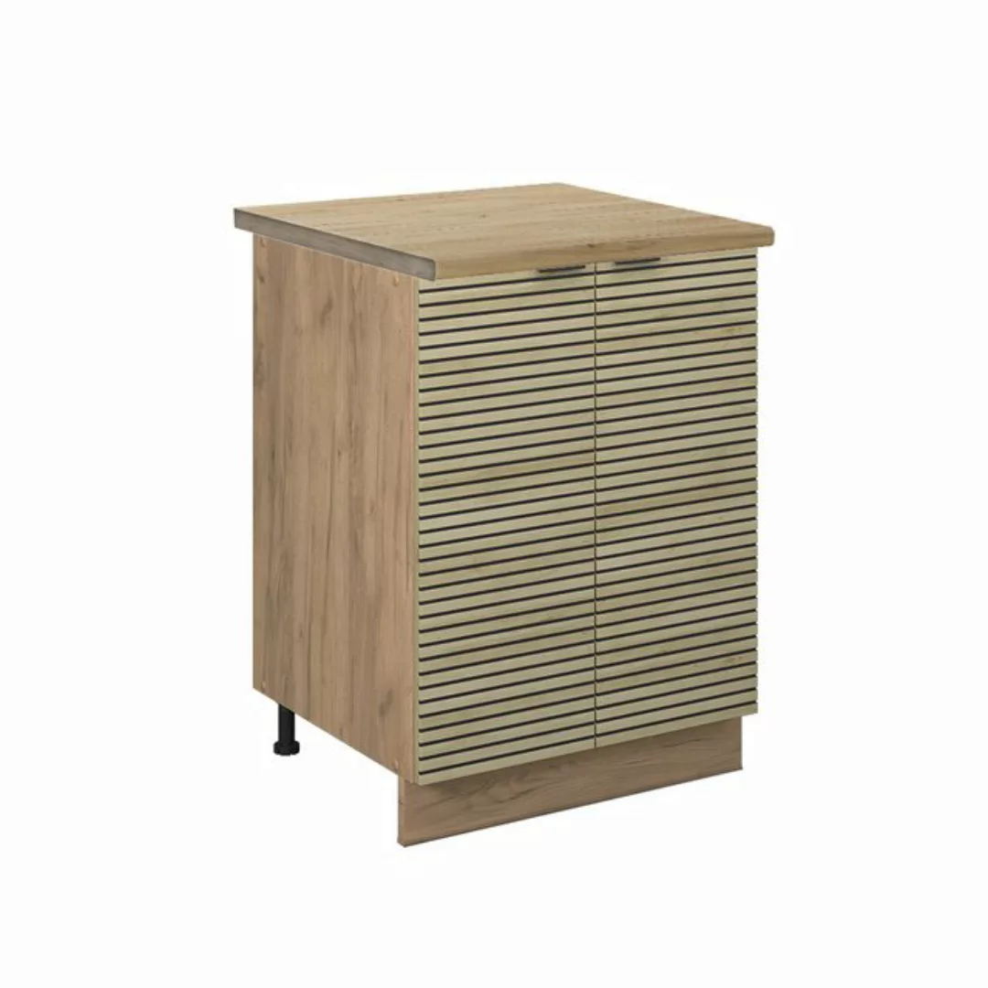 Vicco Unterschrank Fame-Line, Eiche Paneel/Goldkraft Eiche, 60 cm, AP Eiche günstig online kaufen