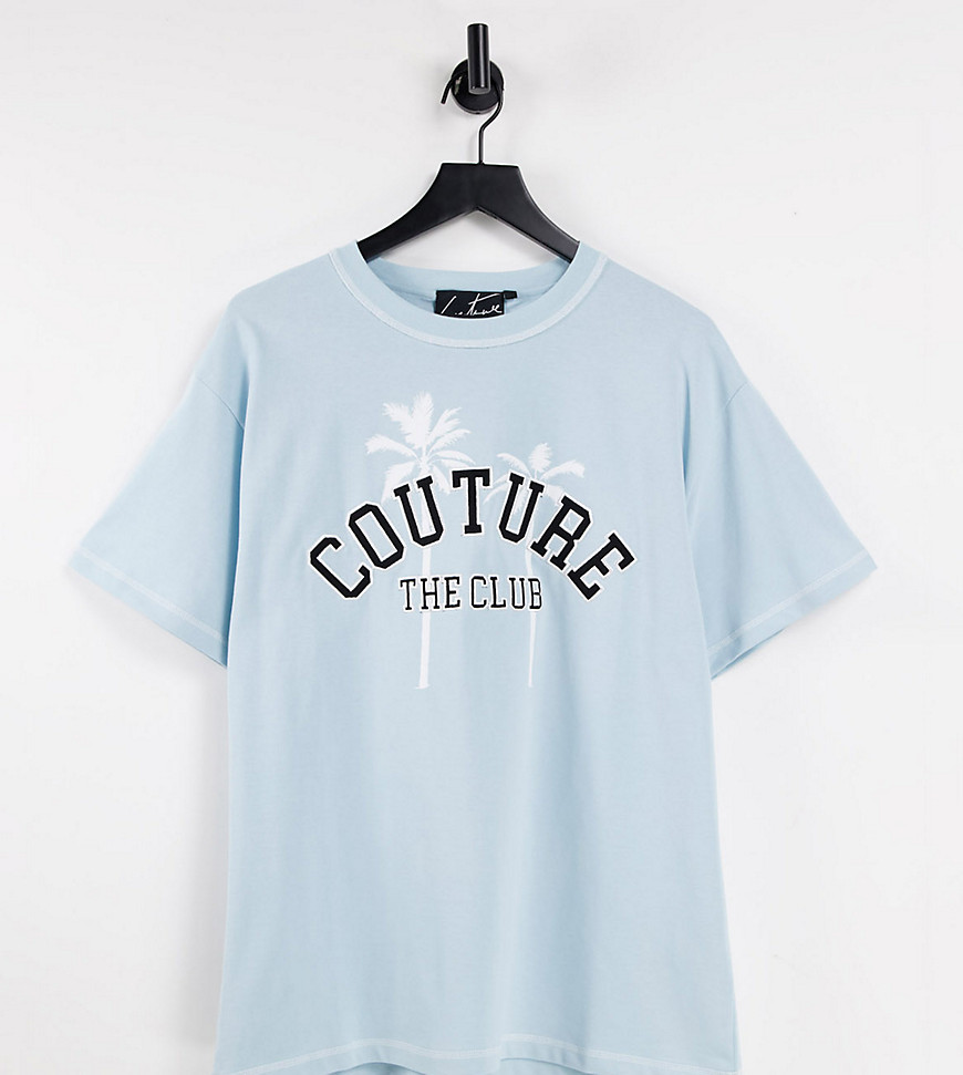 The Couture Club – T-Shirt in Blau mit „Members Only“-Applikation, exklusiv günstig online kaufen