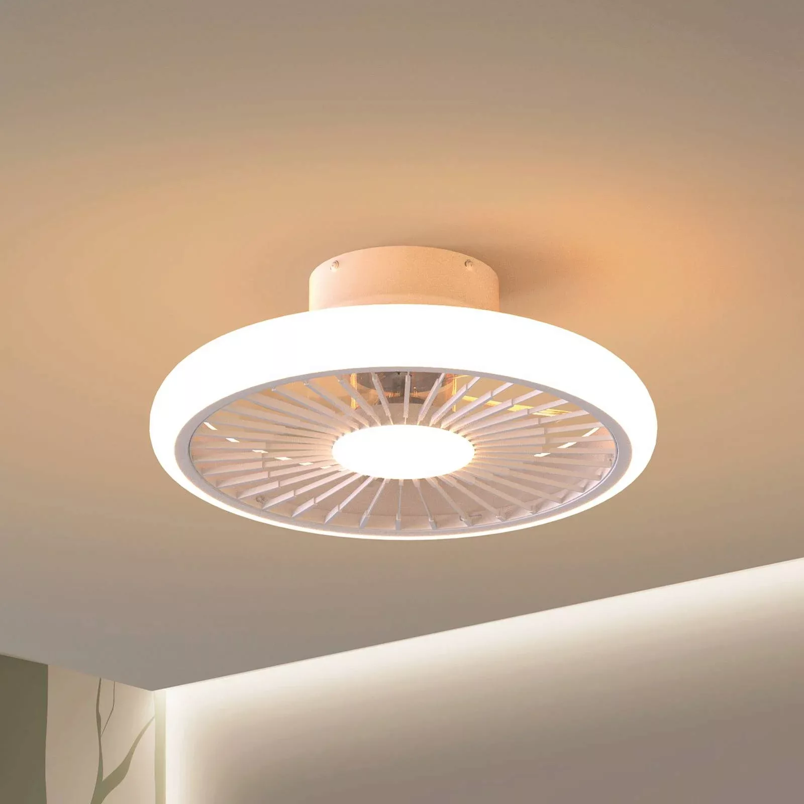 LED-Deckenventilator Turbo, weiß, DC leise Ø 51 cm CCT günstig online kaufen