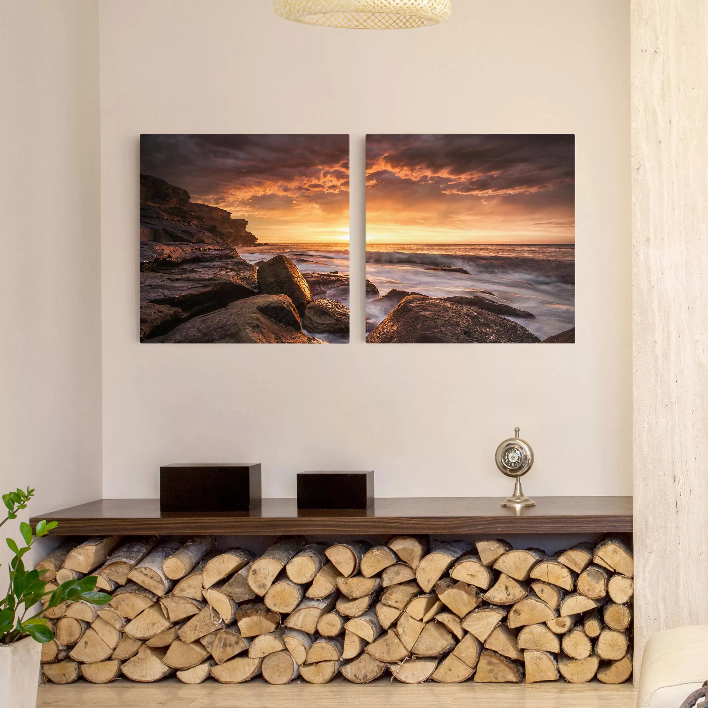 2-teiliges Leinwandbild Strand Cape Solander günstig online kaufen