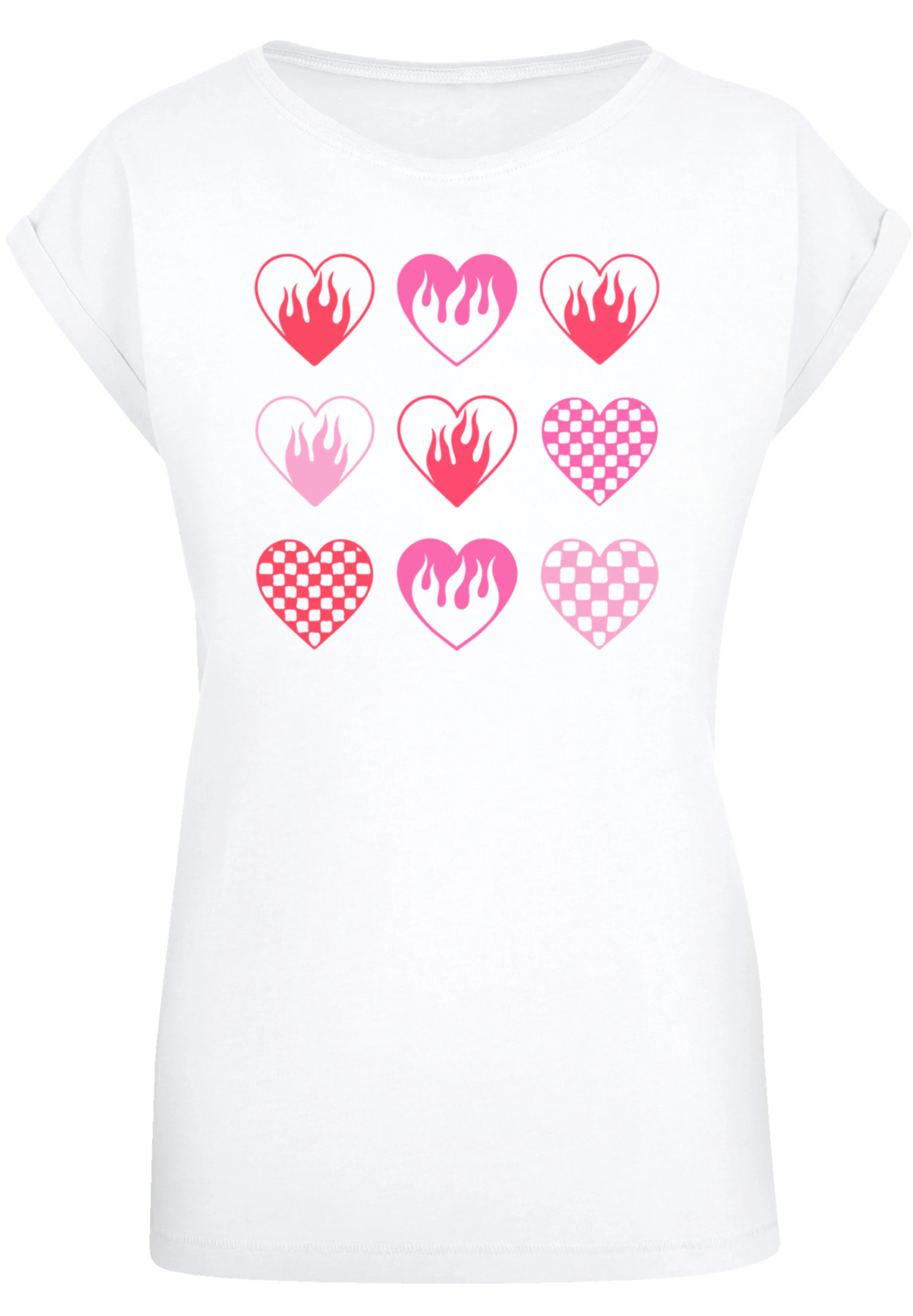 F4NT4STIC T-Shirt "Internationaler Frauentag: Herzen in Flammen", Premium Q günstig online kaufen