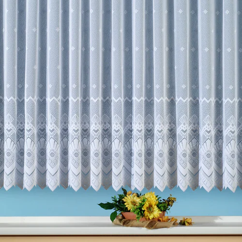 Weckbrodt Gardine »London«, (1 St.), Jacquard, Allover, Motiv, halbtranspar günstig online kaufen