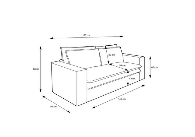 Design-Wohngalerie Sofa Couch Piagge 2 Sitzer - Cordstoff Hellgrau günstig online kaufen