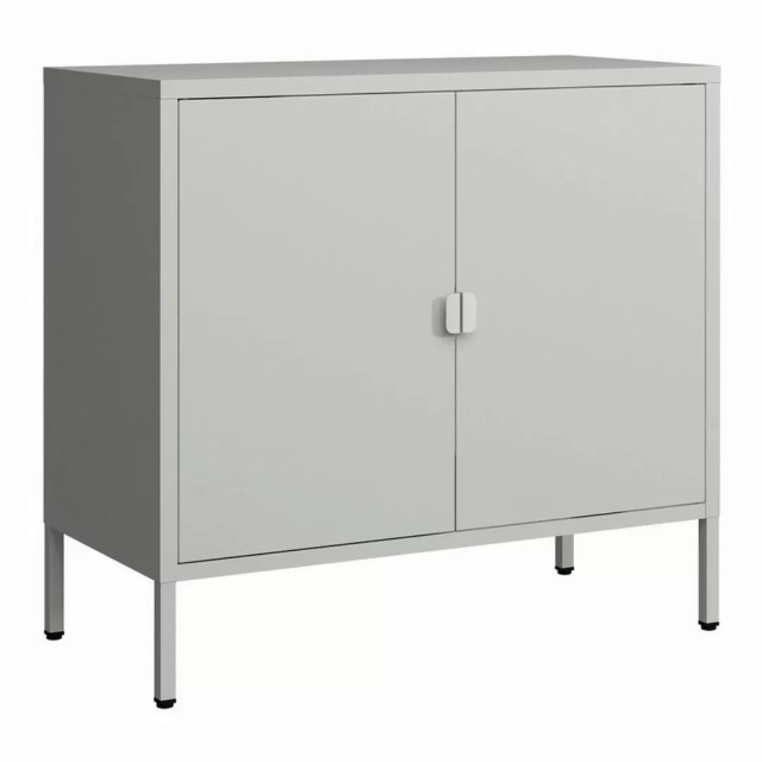 en.casa Aktenschrank »Hailuoto« Hellgrau 80x40x75cm günstig online kaufen