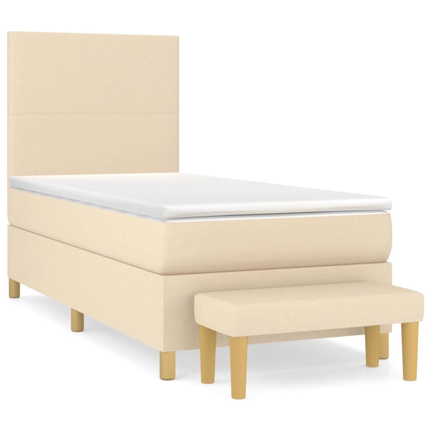 vidaXL Boxspringbett mit Matratze Creme 100x200 cm Stoff1367817 günstig online kaufen