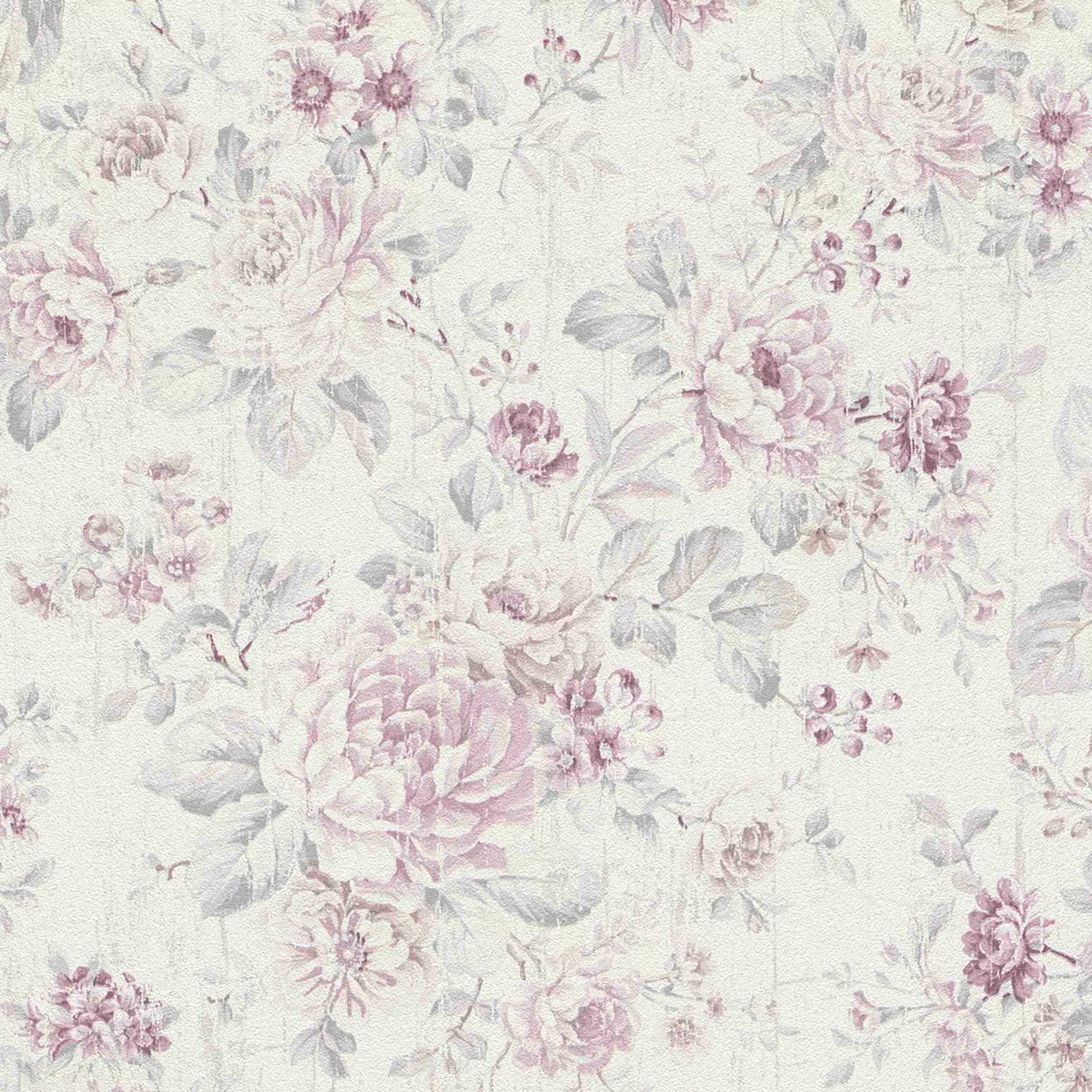 Blumentapete 516029 weiß rosa | Vintage Tapete | Rasch Tapeten Pure Vintage günstig online kaufen