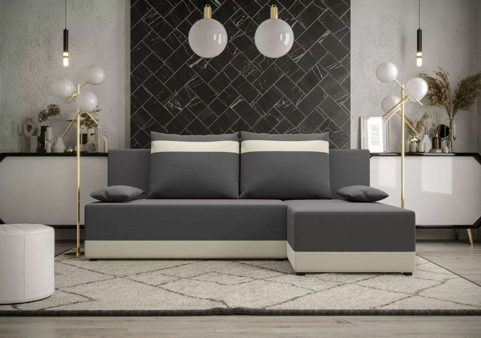 ALTDECOR Ecksofa TOLEDI, Couch mit Schlaffunktion, Wohnzimmer - Wohnlandsch günstig online kaufen