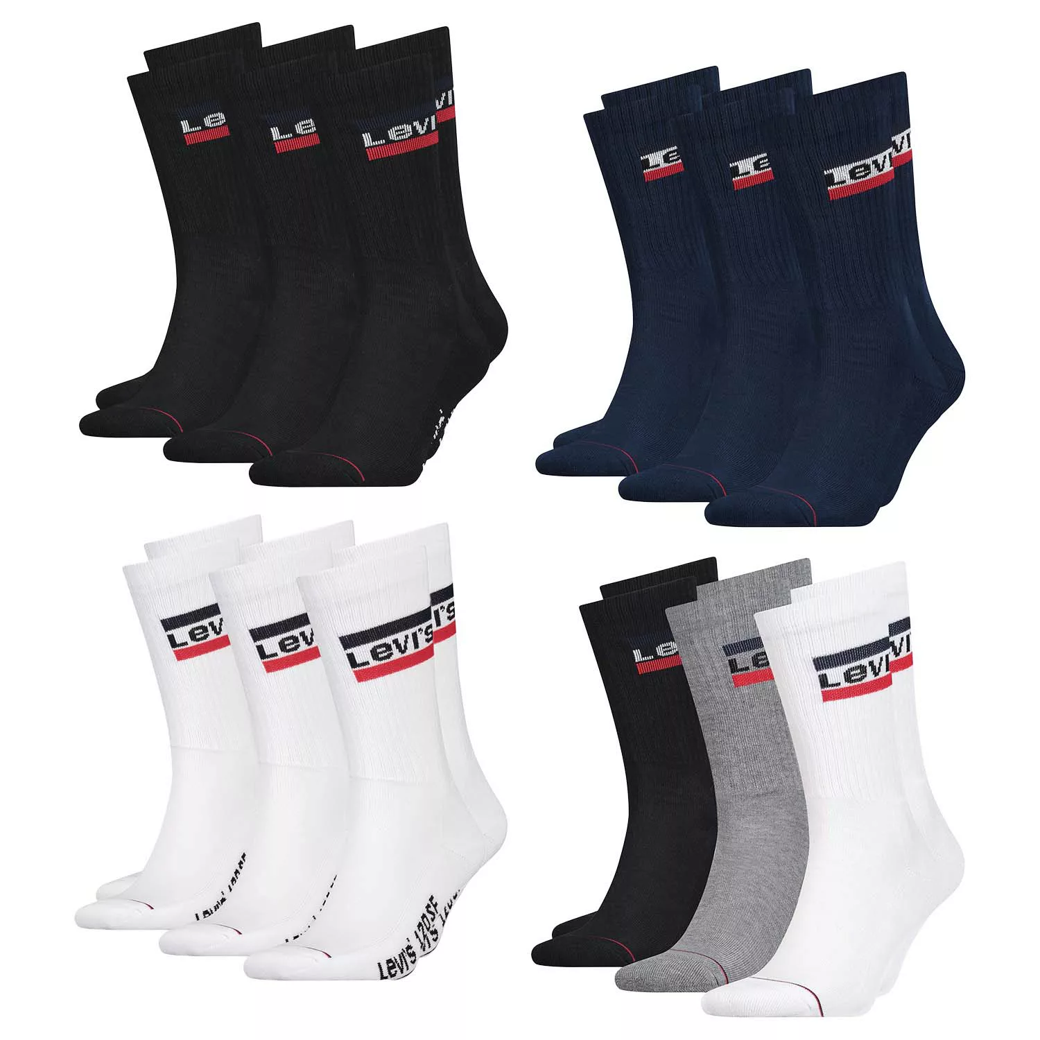Levi's Unisex Socken Regular Cut 120SF SPRT LT 3er Pack günstig online kaufen