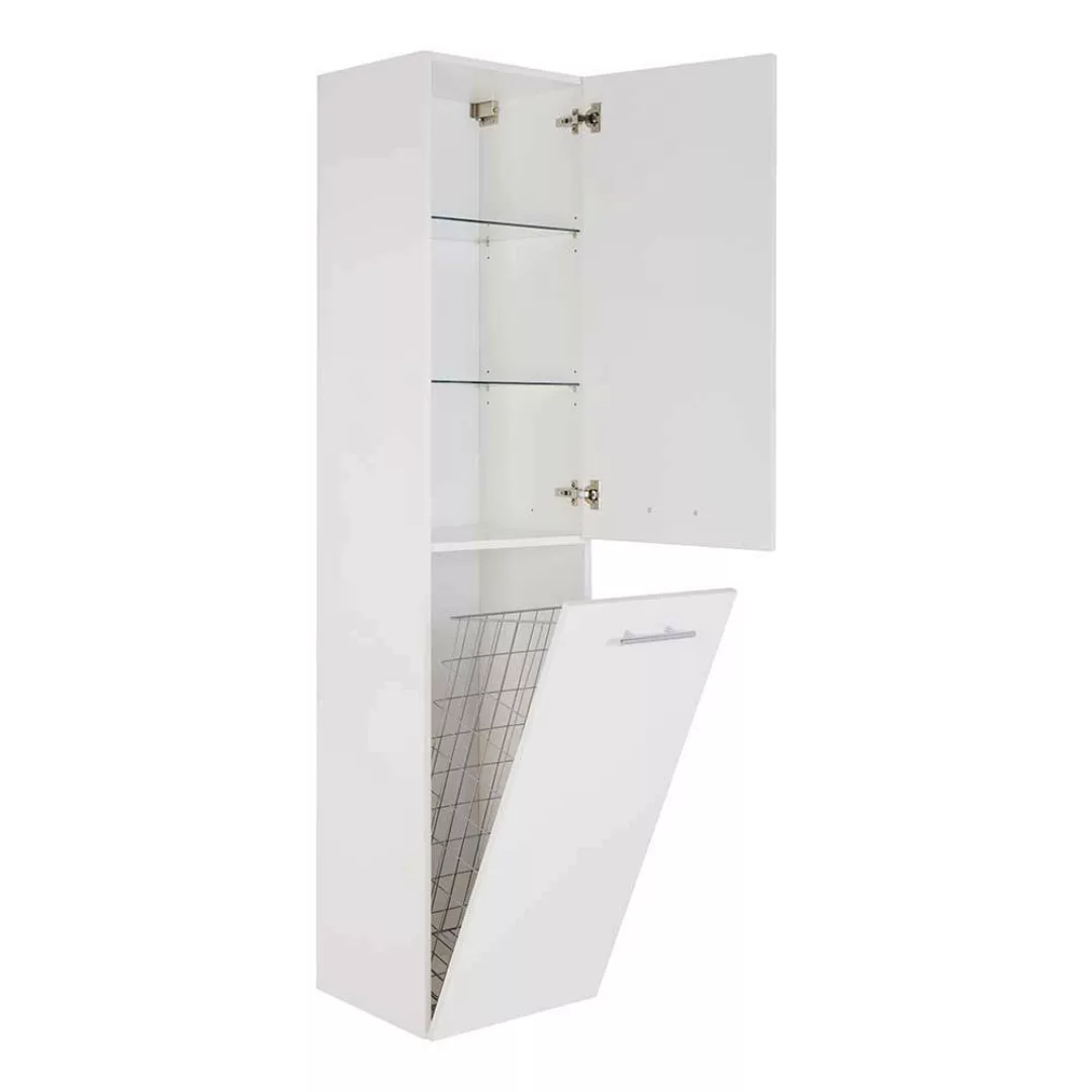 Badhochschrank mit Klappe für Wäsche 179 cm hoch - 40 cm breit günstig online kaufen