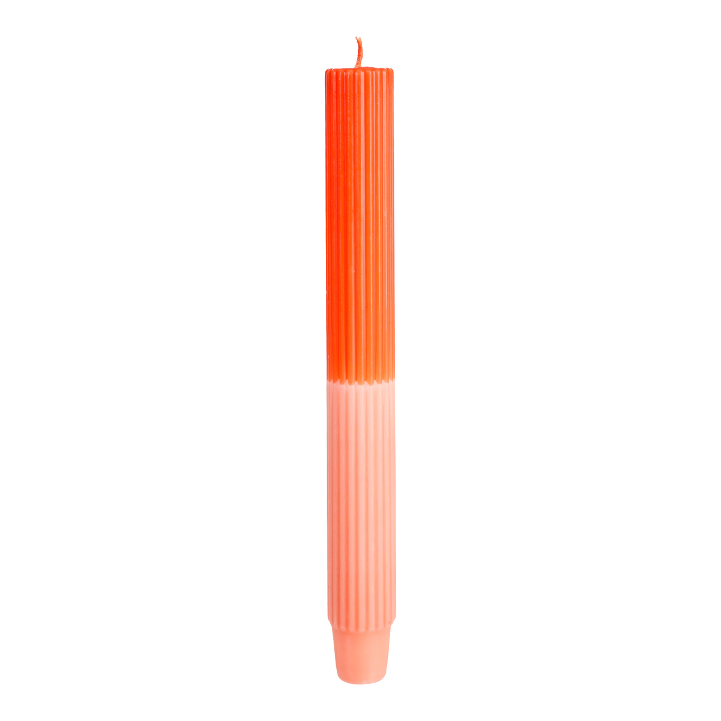 Kerze Rille 2-farbig D2,8xH25cm, pink günstig online kaufen