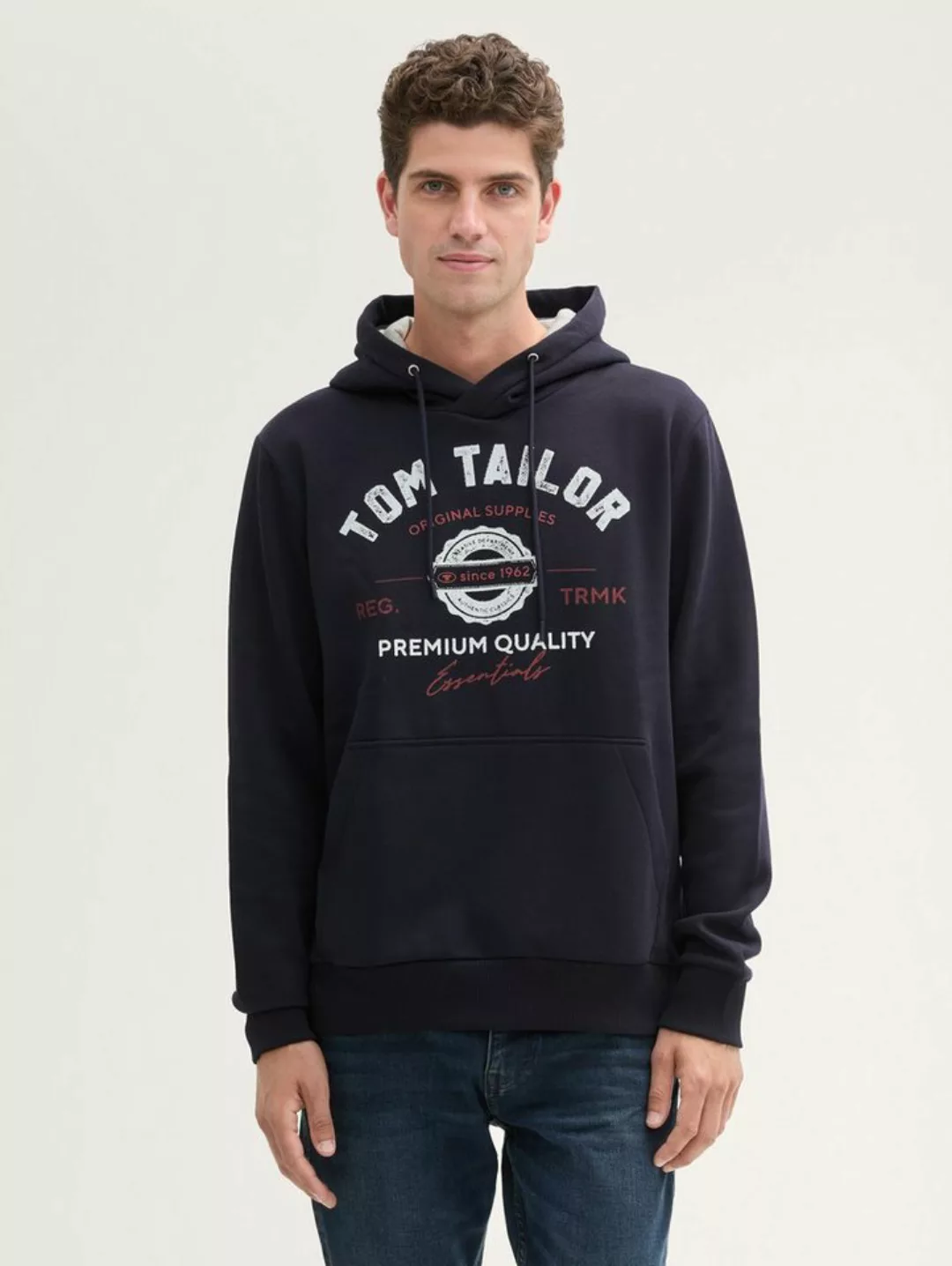 Tom Tailor Herren Kapuzenpullover PRINT - Regular Fit günstig online kaufen