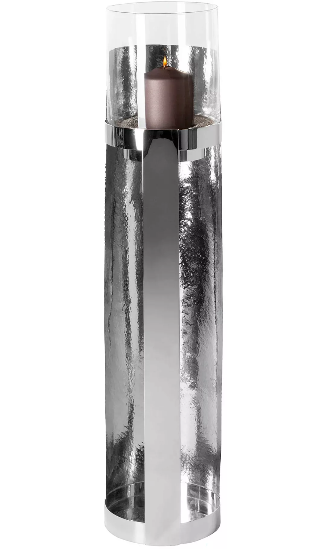 Fink Windlicht »MANIAC«, (1 St.), Kerzenhalter, Säule aus Edelstahl, mit Gl günstig online kaufen