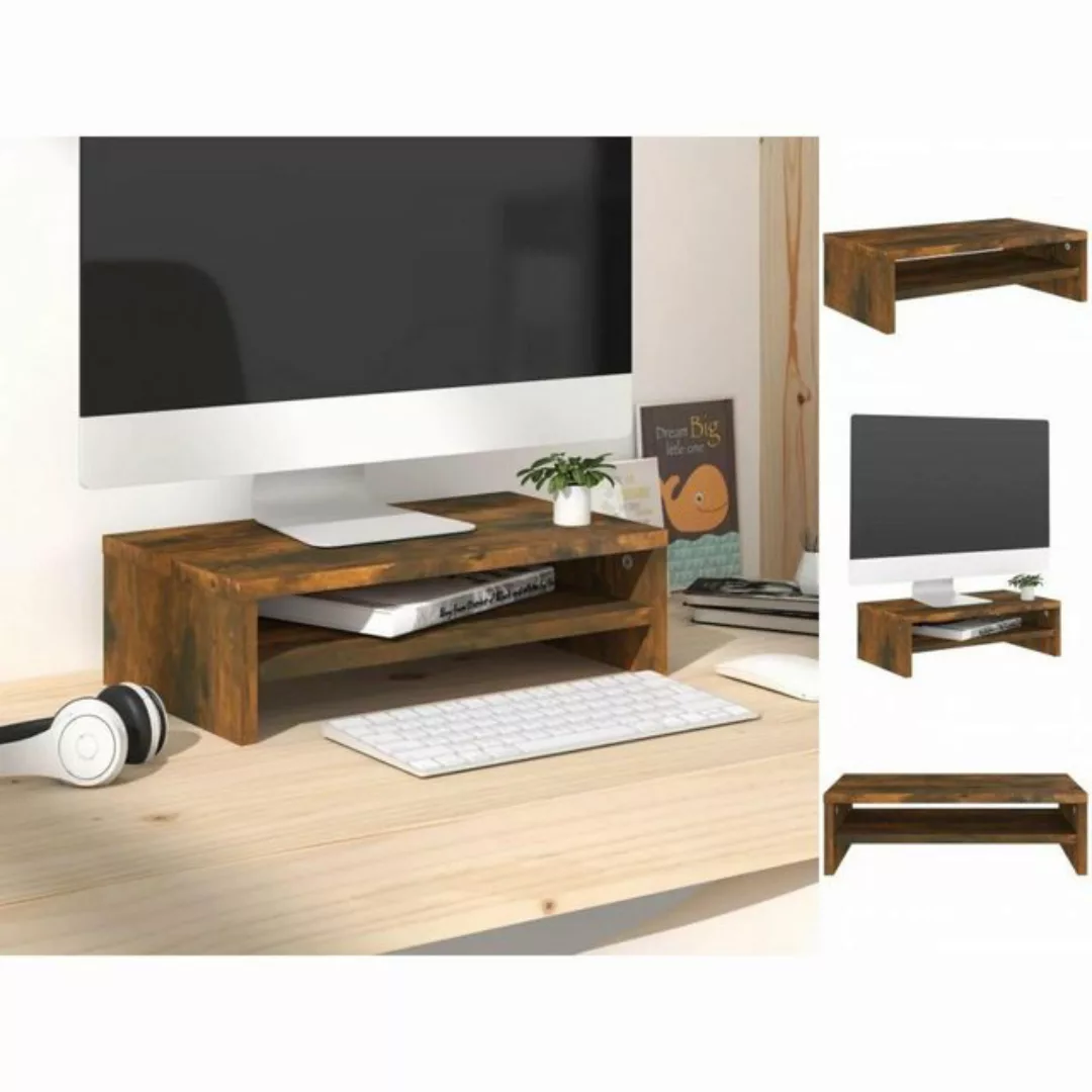 vidaXL TV-Schrank Monitorständer Räuchereiche 42x24x13 cm Spanplatte Displa günstig online kaufen