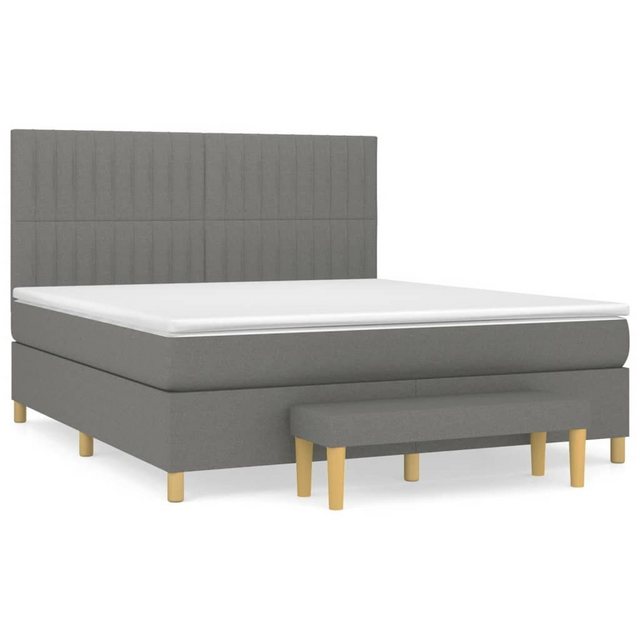 vidaXL Bettgestell Boxspringbett mit Matratze Dunkelgrau 160x200 cm Stoff B günstig online kaufen