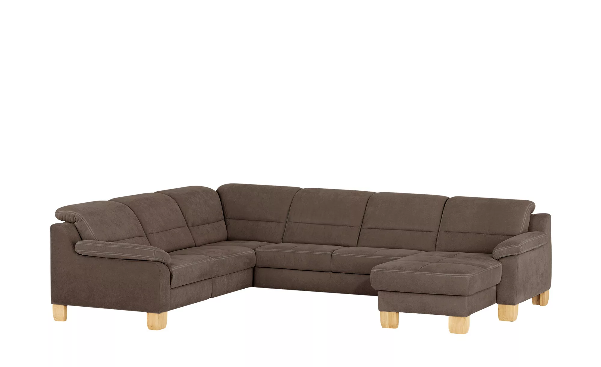 meinSofa Wohnlandschaft aus Mikrofaser Hanna ¦ braun ¦ Maße (cm): B: 322 H: günstig online kaufen