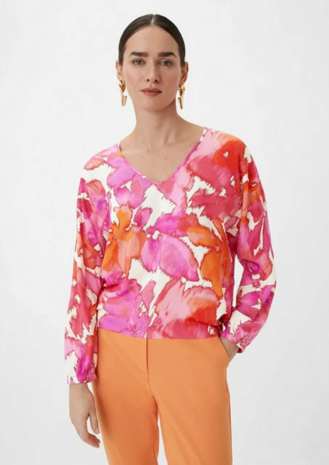 Comma Langarmbluse Bluse mit Fledermausärmeln Gummizug günstig online kaufen