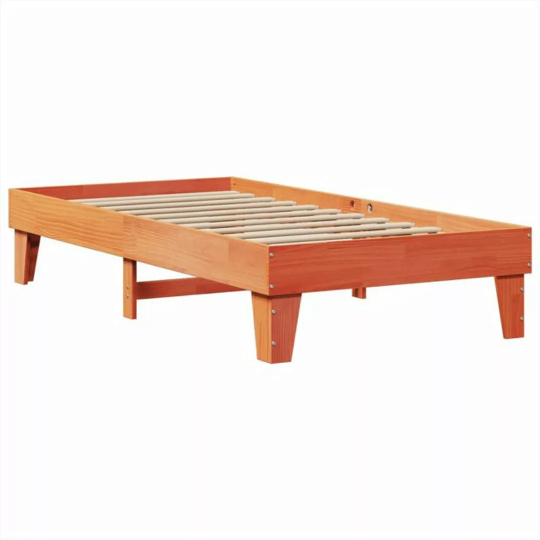 vidaXL Bett Massivholzbett ohne Matratze Wachsbraun 75x190 cm Kiefernholz günstig online kaufen