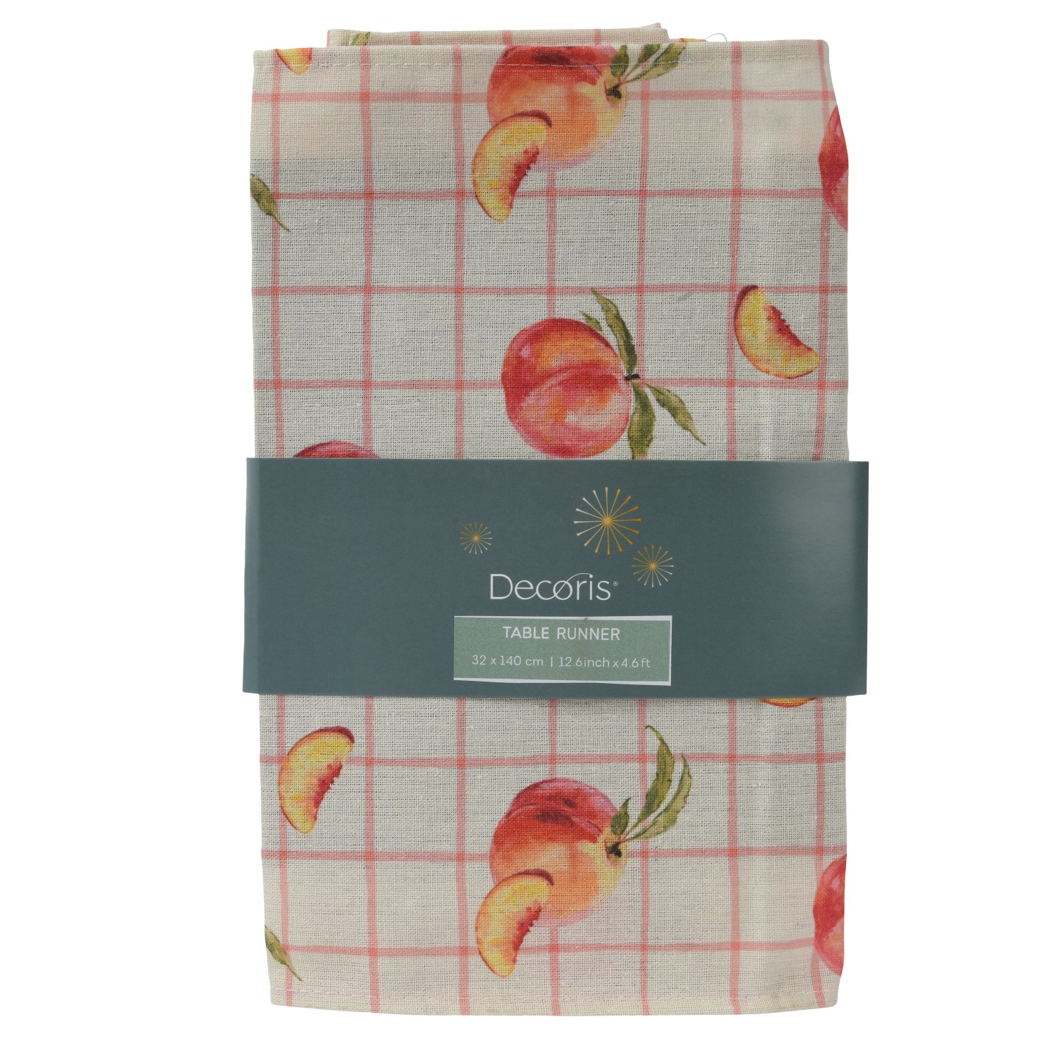 Decoris Tischläufer Pfirsich-Motiv Polyester 32 cm x 140 cm Bunt günstig online kaufen