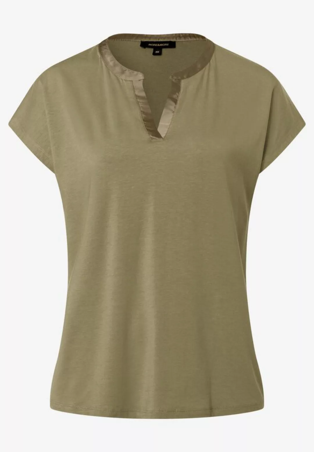 Shirt mit Satinkante, soft reed green, Sommer-Kollektion günstig online kaufen