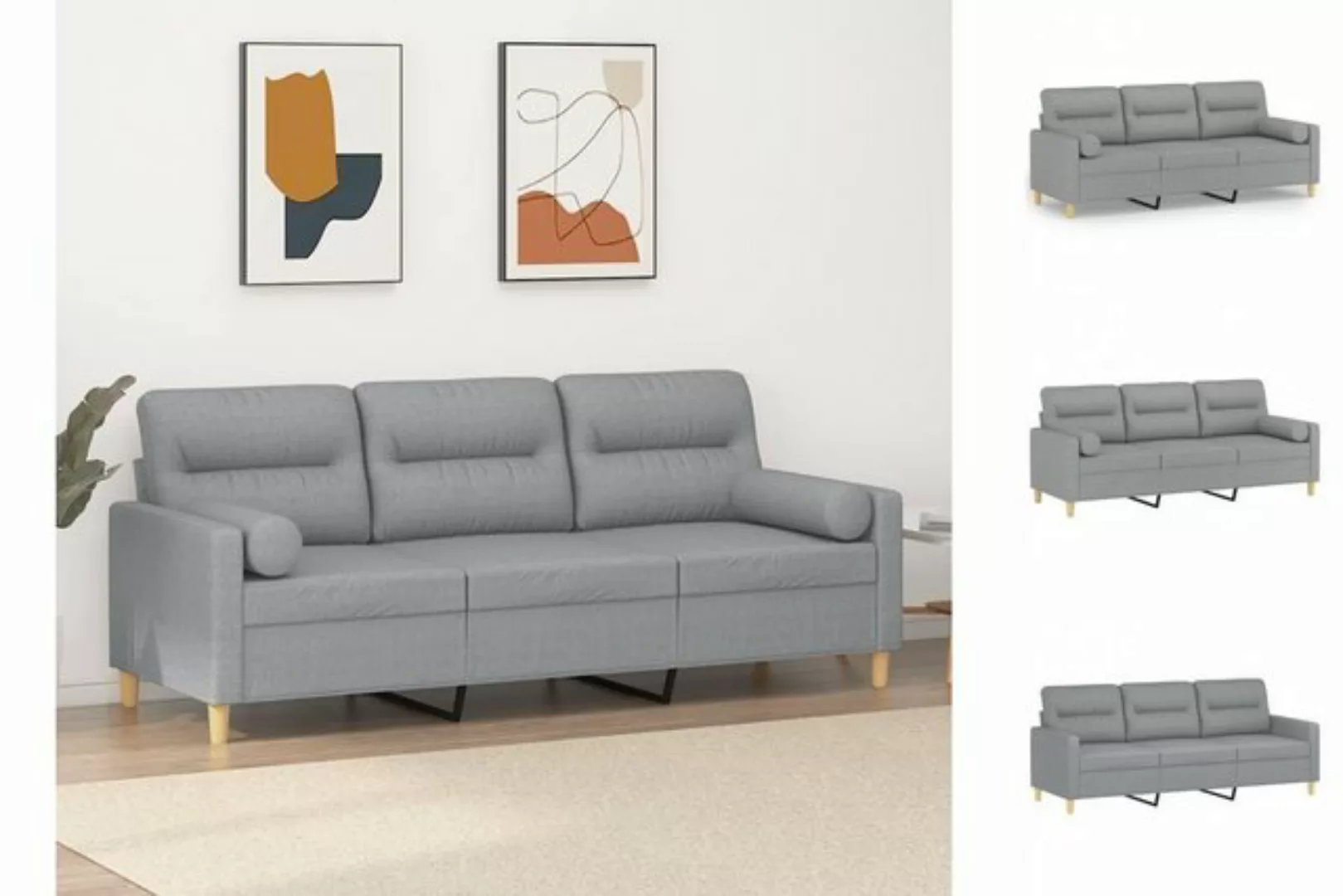 vidaXL Sofa Sofa mit Zierkissen Stoff, 180 cm, 3-Sitzer günstig online kaufen