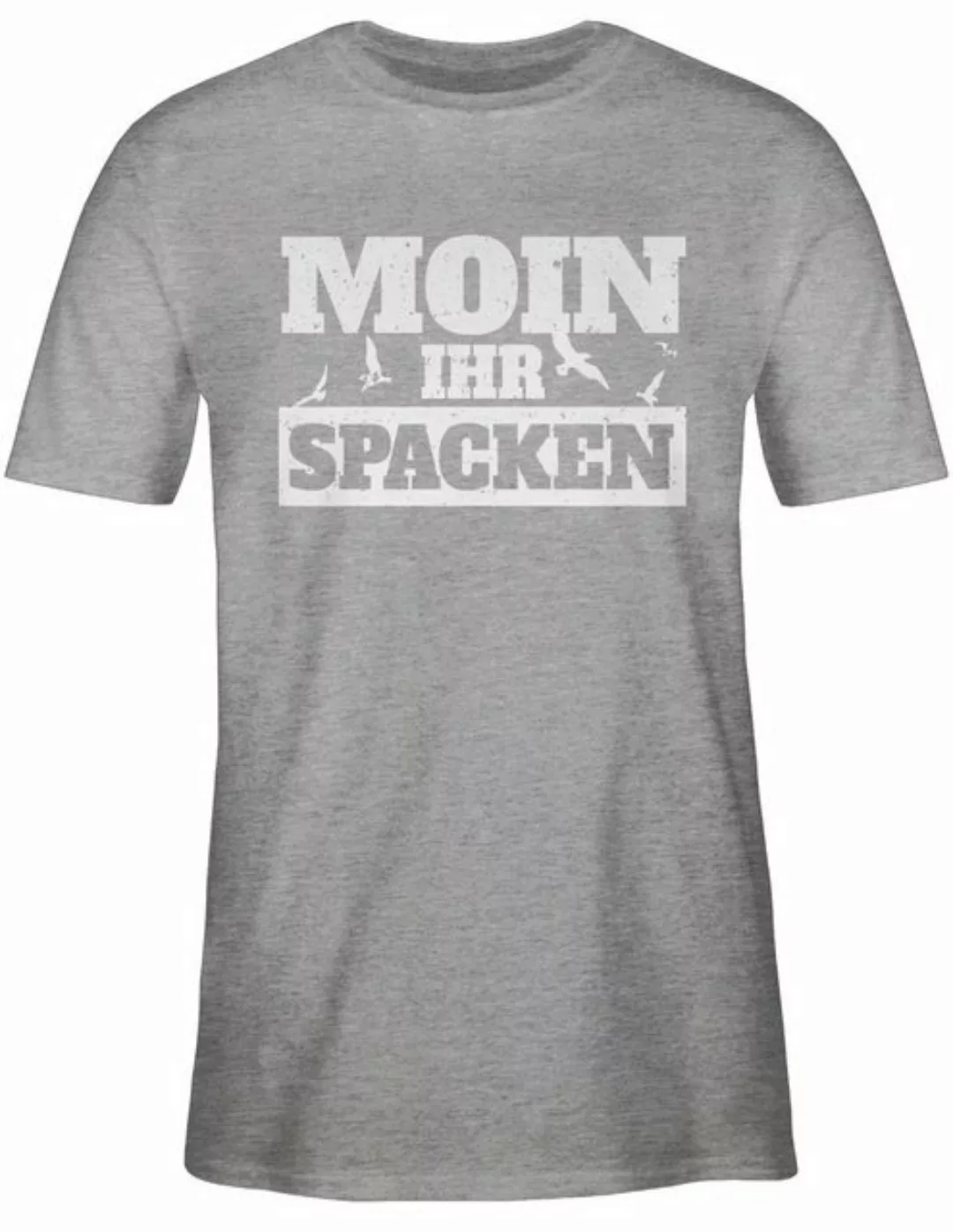 Shirtracer T-Shirt Moin ihr Spacken - weiß Sprüche Statement günstig online kaufen