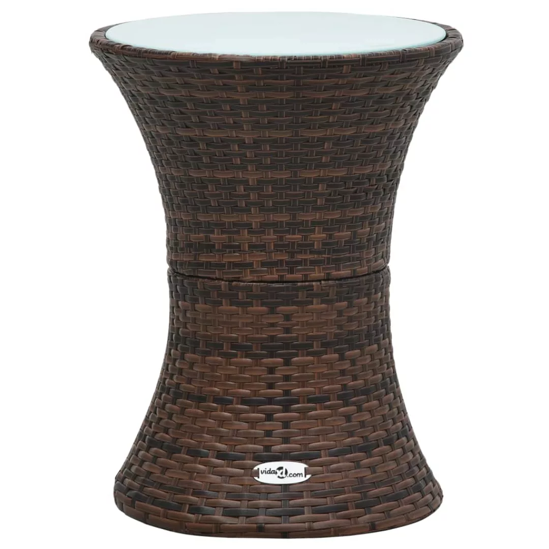 Garten-beistelltisch Trommelform Braun Poly Rattan günstig online kaufen