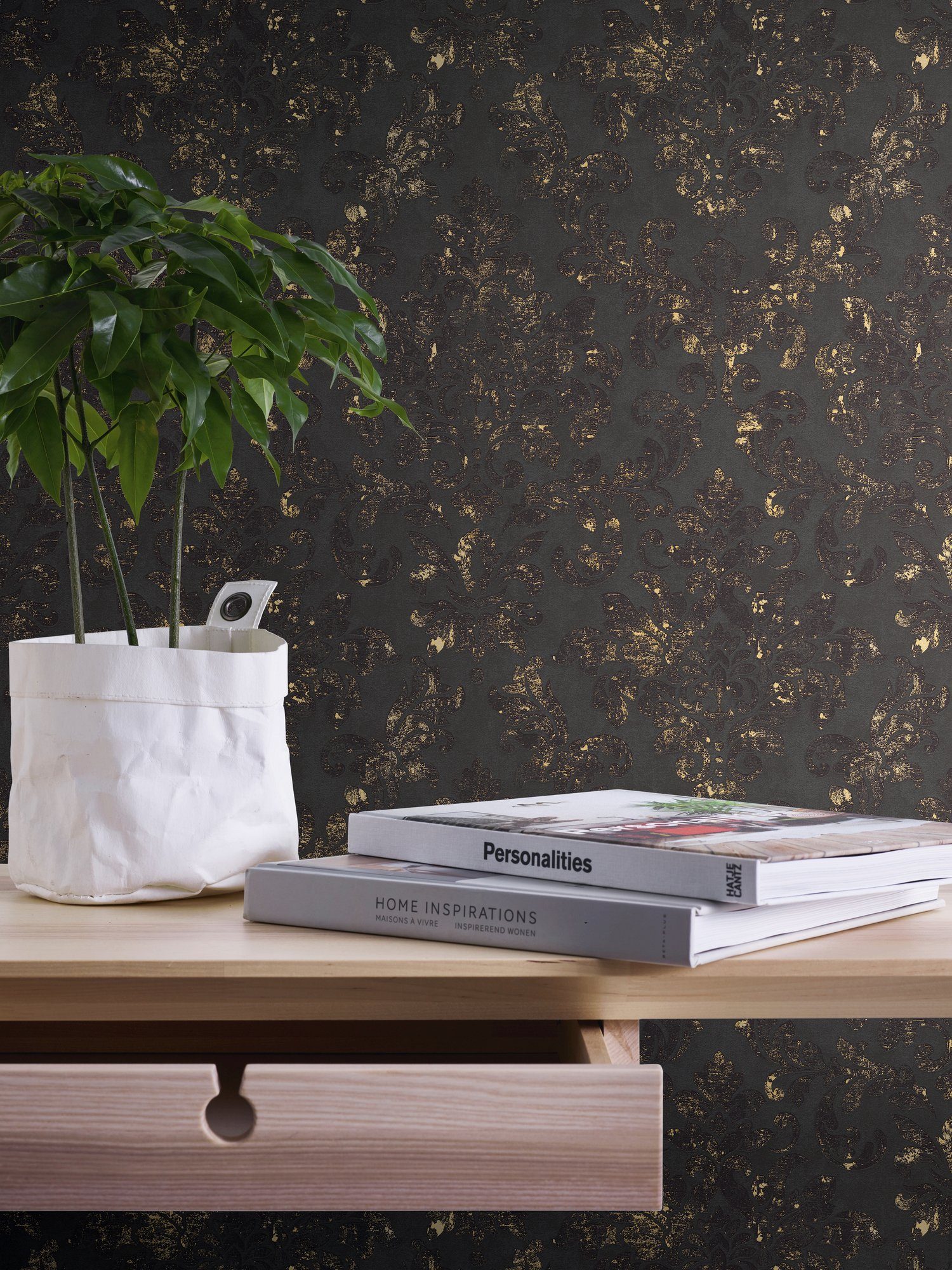 A.S. Création Tapete Barockmuster Schwarz und Gold 53 cm x 10,05 m AS-37413 günstig online kaufen