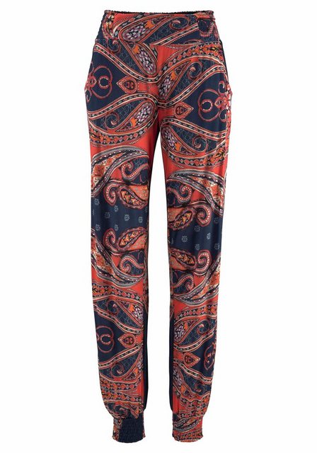 LASCANA Strandhose mit Paisleyprint und Taschen, leichte Jerseyhose, elasti günstig online kaufen