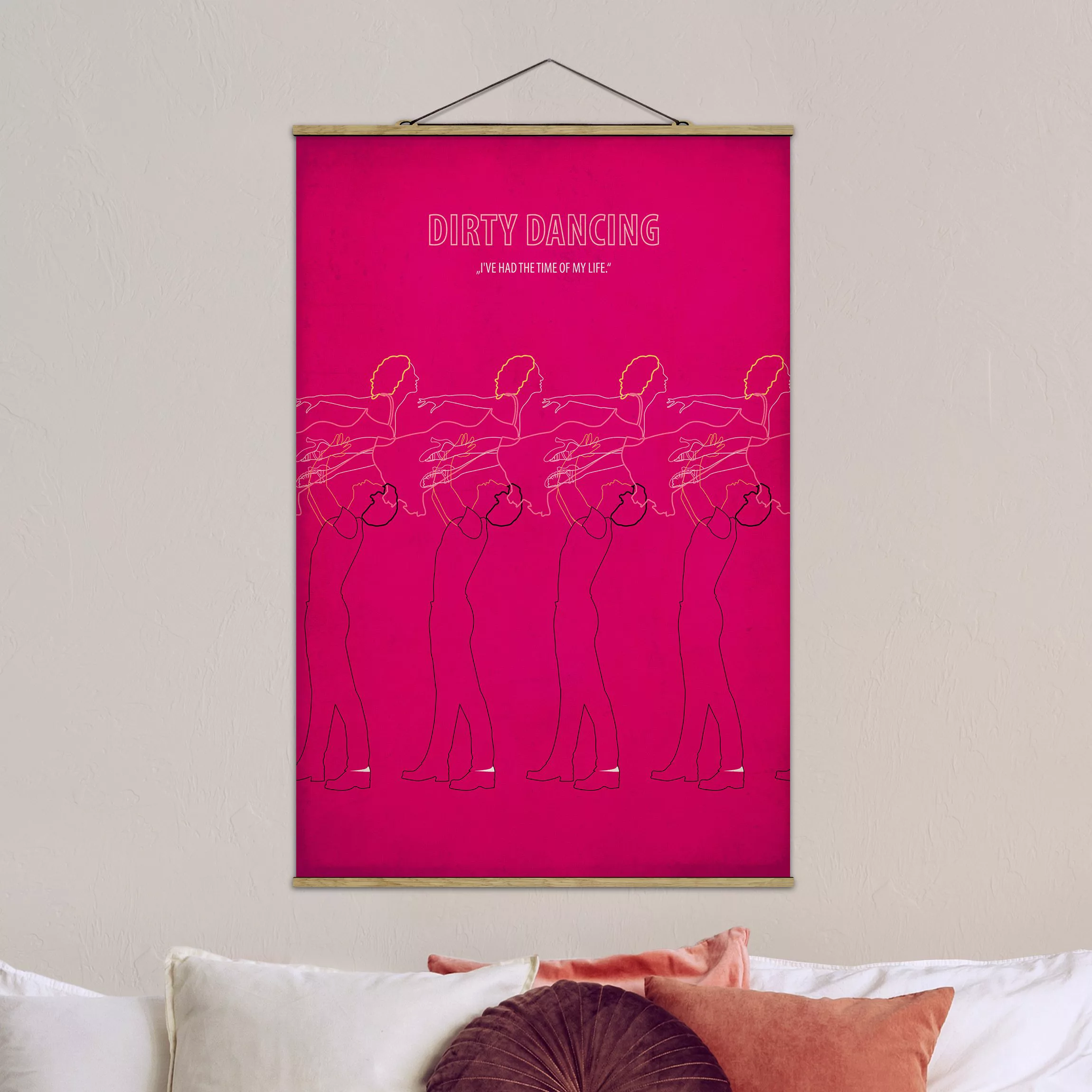 Stoffbild Portrait mit Posterleisten - Hochformat Filmposter Dirty Dancing günstig online kaufen