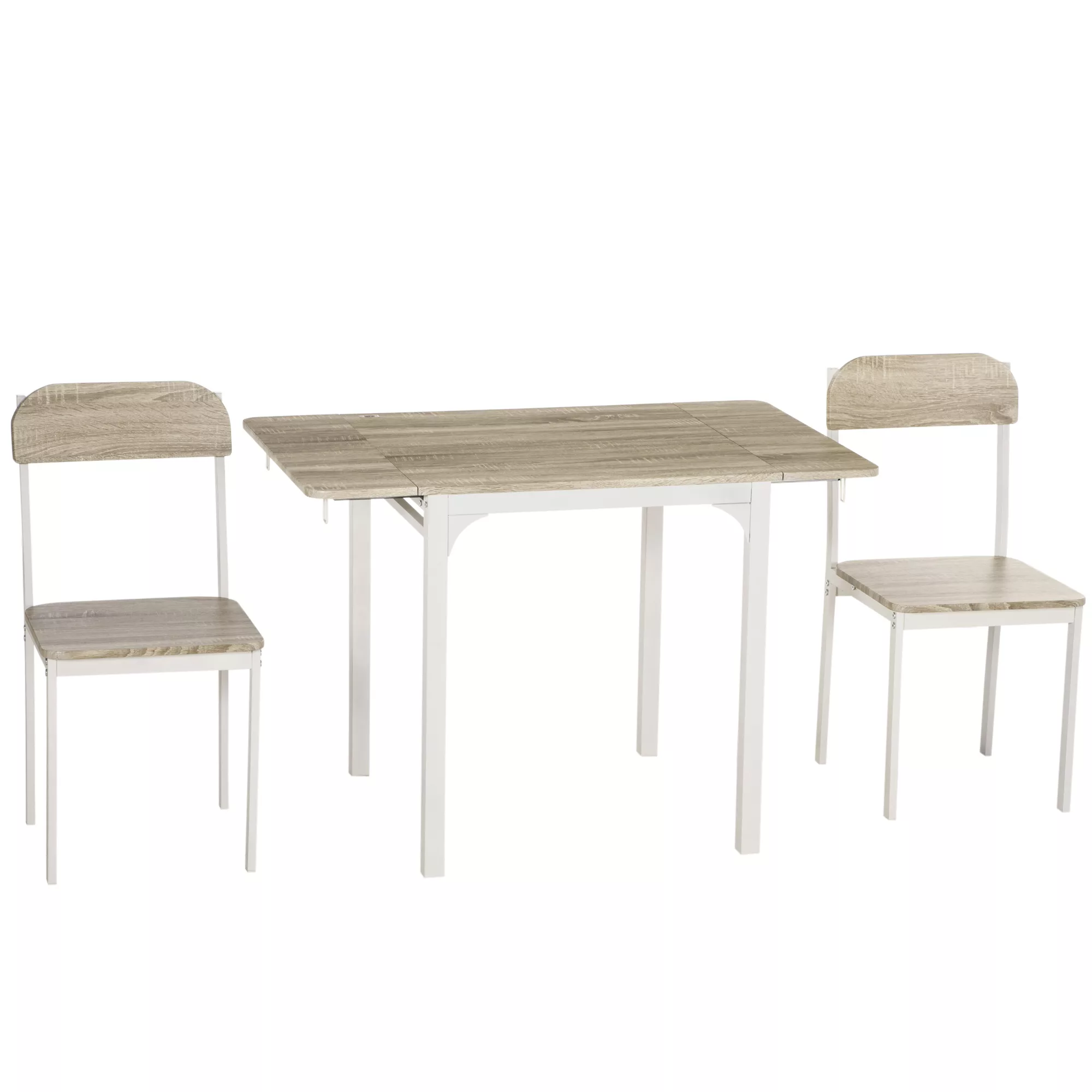 HOMCOM 3 TLG Sitzgruppe Essgruppe mit 2 Stühlen und 1 Tisch Esstisch Set un günstig online kaufen