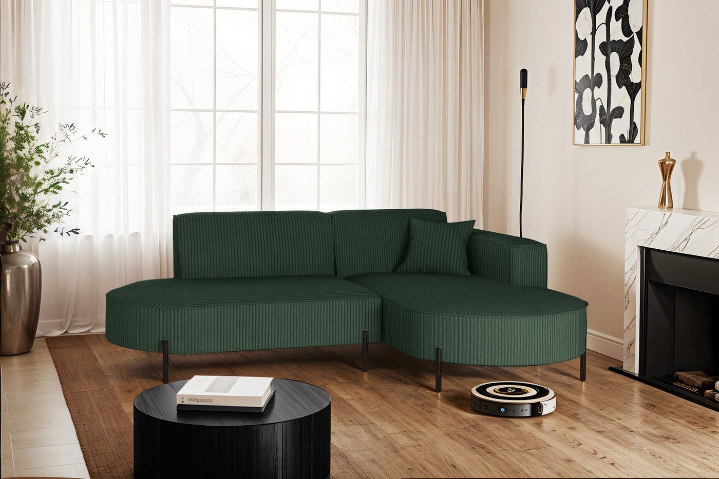 Kaiser Möbel Ecksofa Sofa L-Form Designer Modena Rein stoff Noel, Quelle, P günstig online kaufen