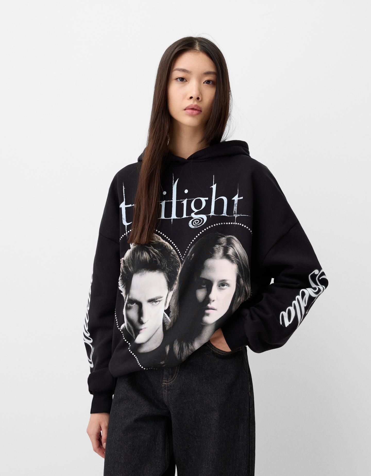 Bershka Hoodie Oversize Twilight Damen L Schwarz günstig online kaufen