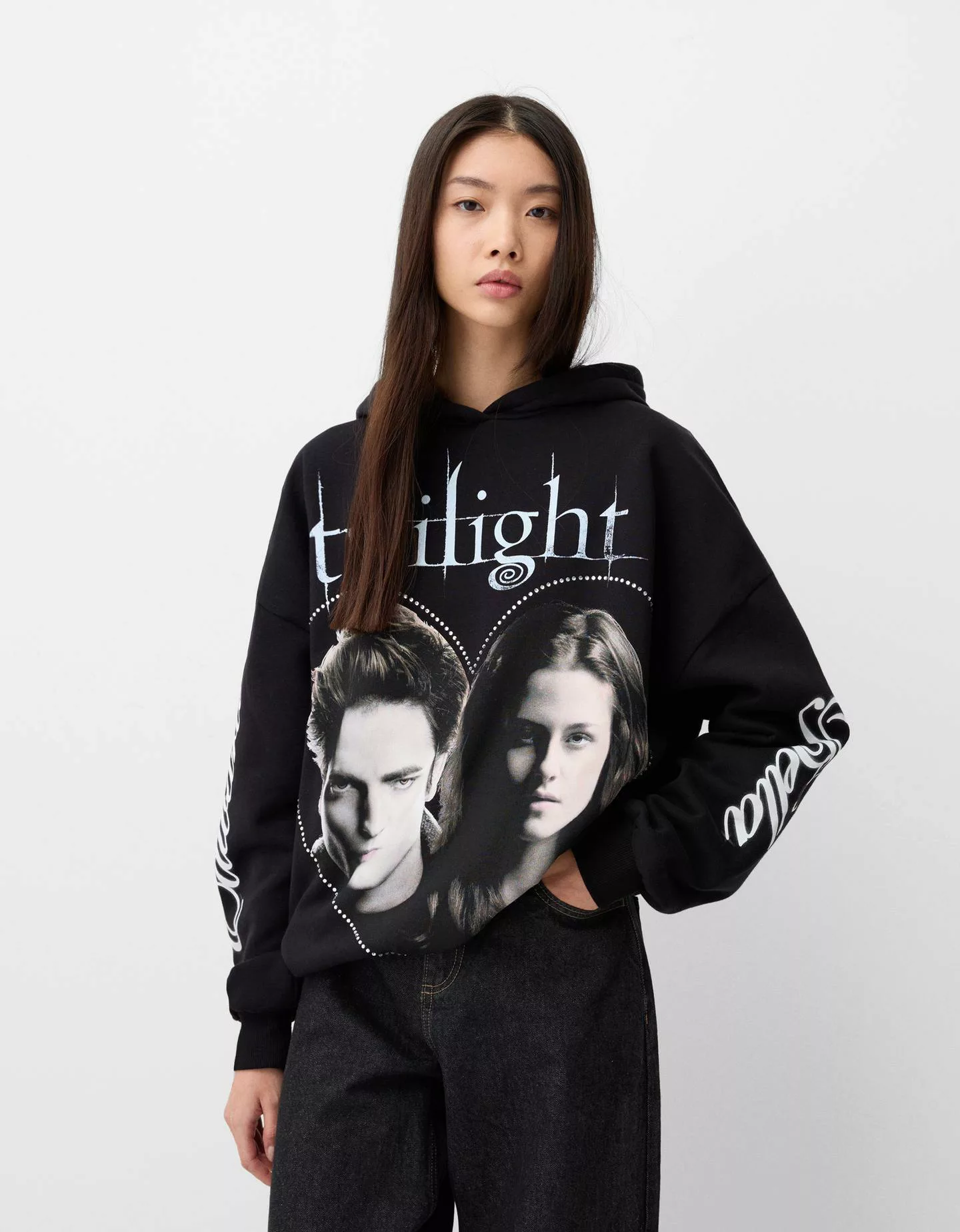 Bershka Hoodie Oversize Twilight Damen M Schwarz günstig online kaufen