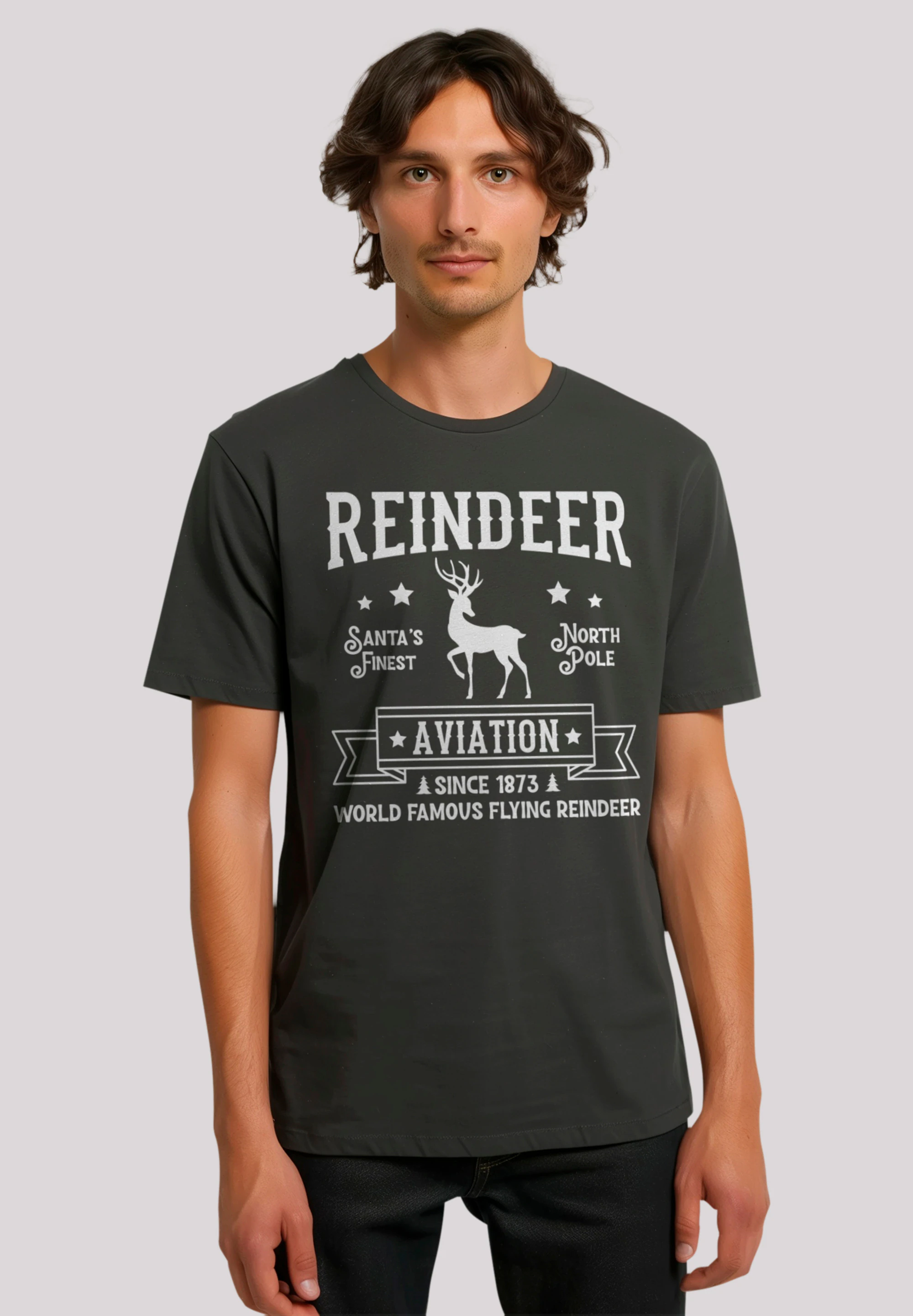 F4NT4STIC T-Shirt "Reindeer Aviation Retro Weihnachts Sign", Premium Qualit günstig online kaufen